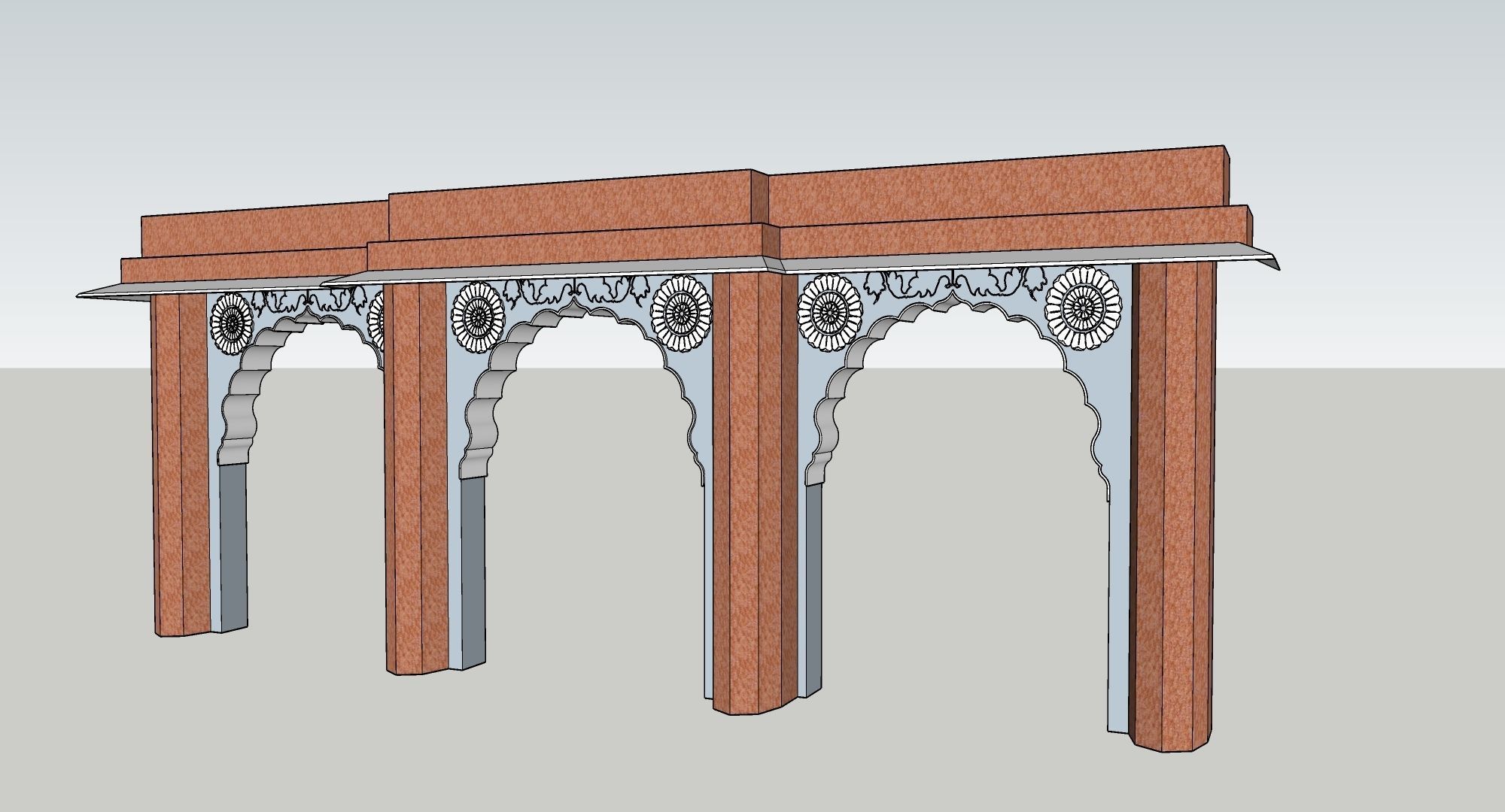 indian jodhpuri stone arch 3d moda 3D model_4