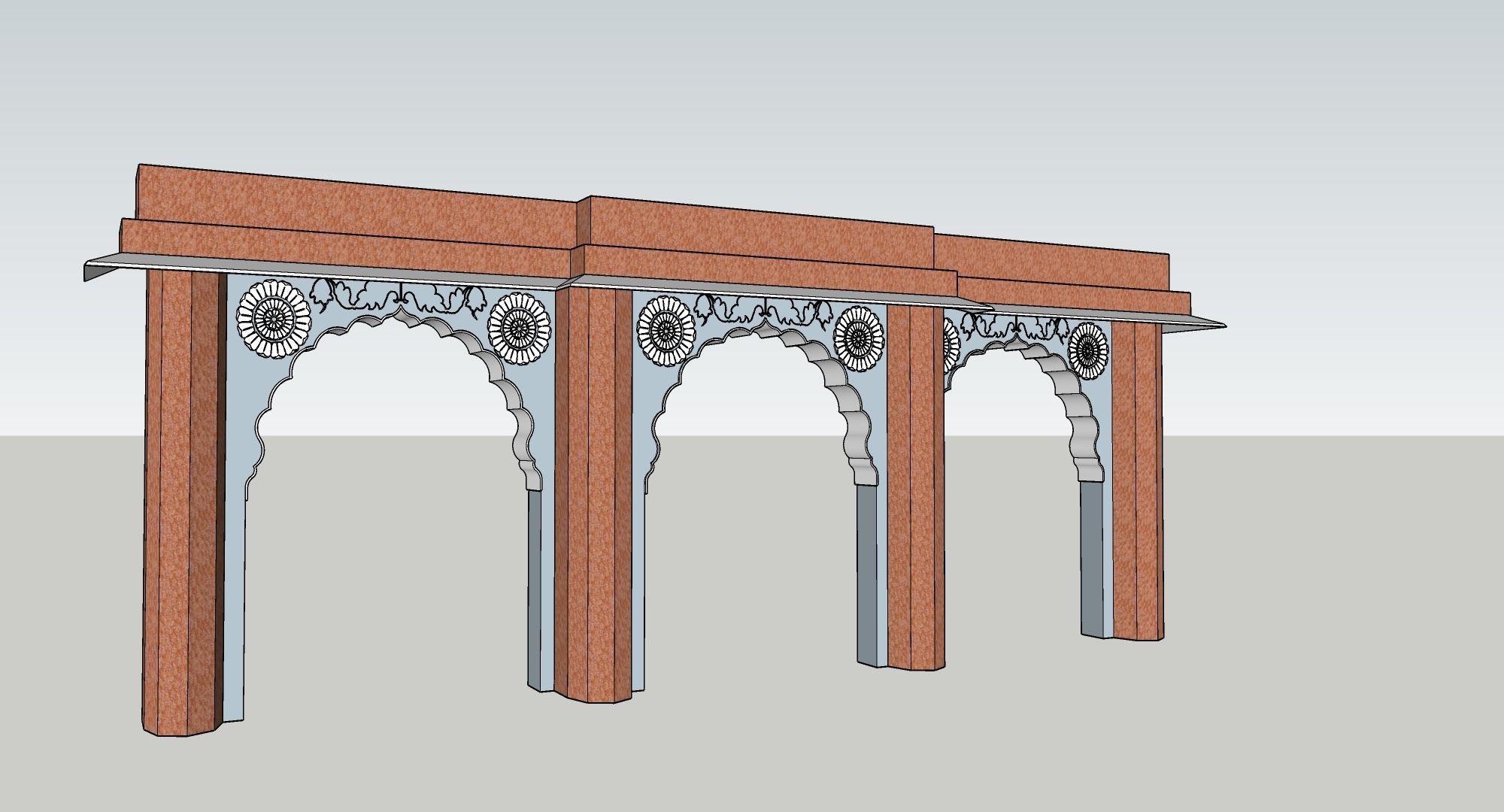 indian jodhpuri stone arch 3d moda 3D model_5