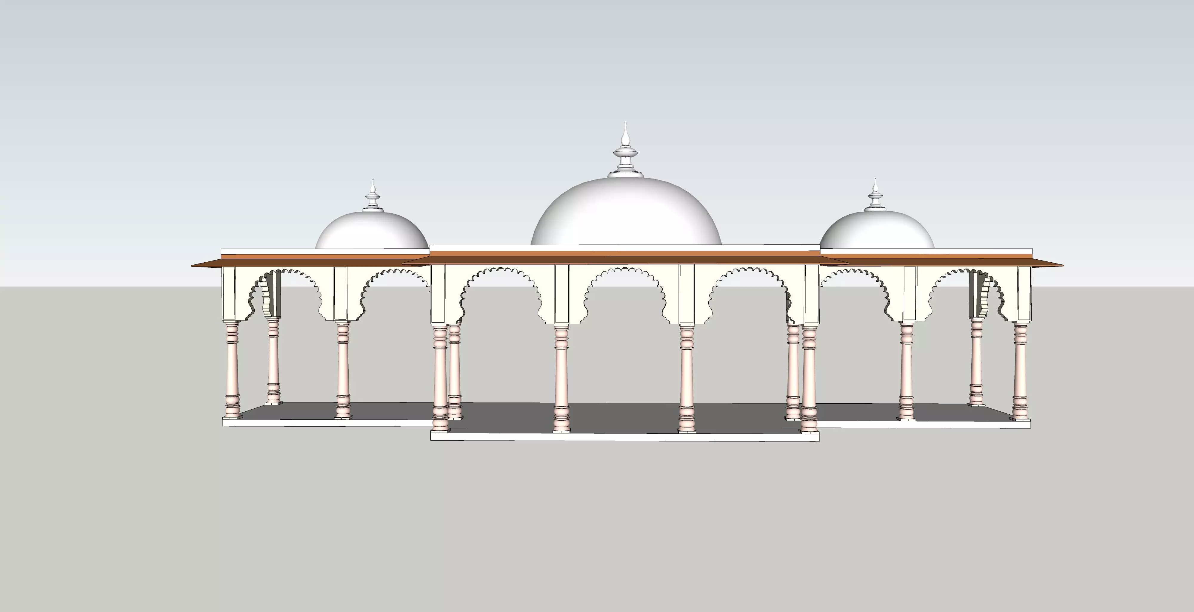 indian jodhpuri stone arch 3d moda Low-poly 3D model_0