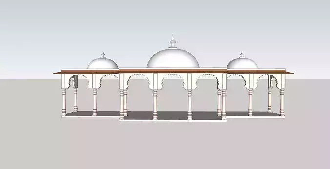 indian jodhpuri stone arch 3d moda Low-poly 3D model