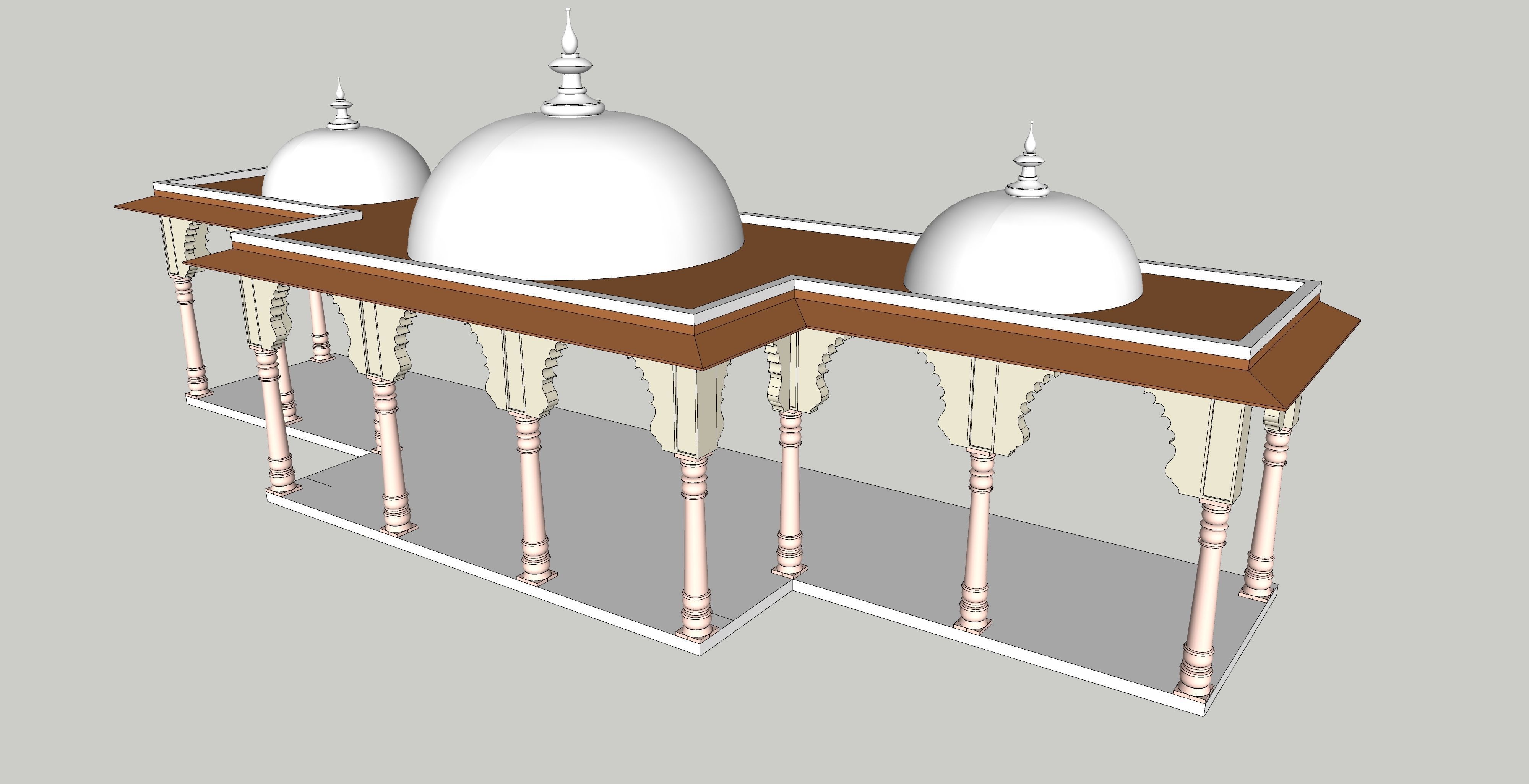 indian jodhpuri stone arch 3d moda Low-poly 3D model_2