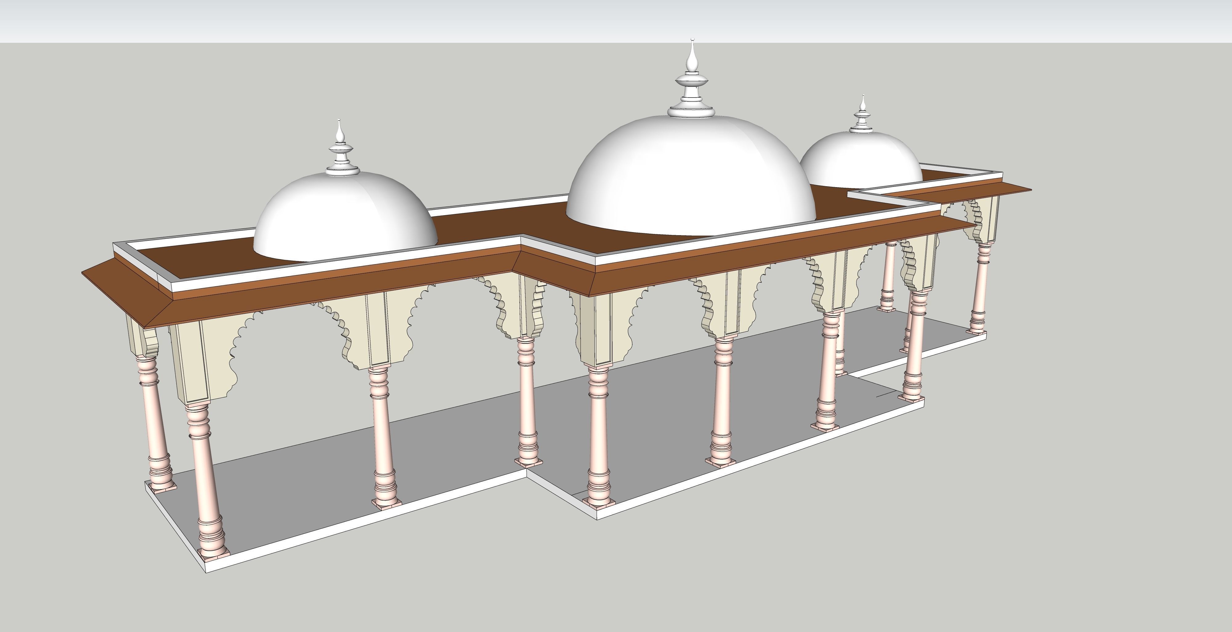 indian jodhpuri stone arch 3d moda Low-poly 3D model_1