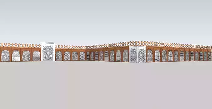 indian jodhpuri stone jali 3d modal