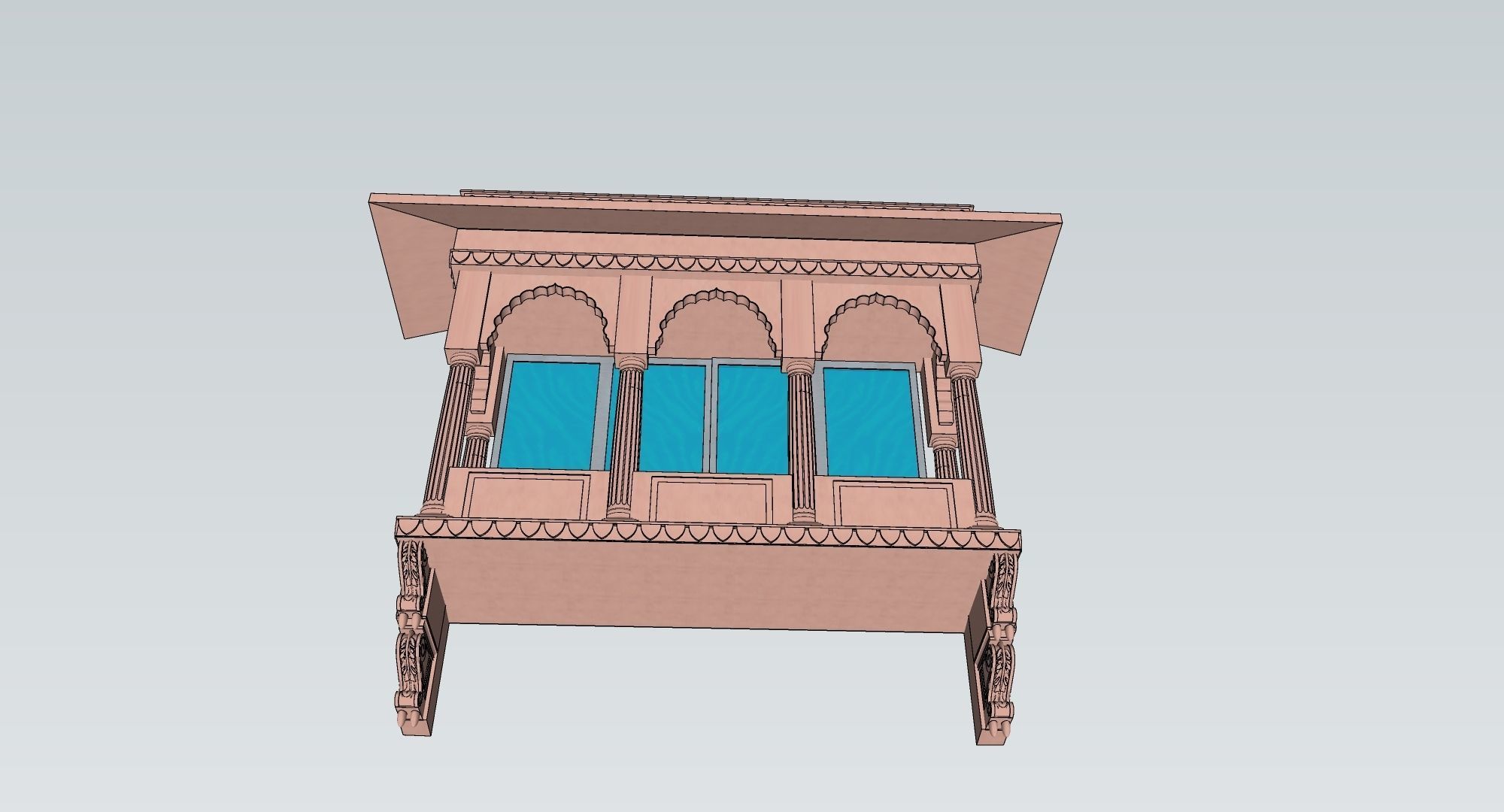 indian jodhpuri stone jharokha 3d modal 3D model_3