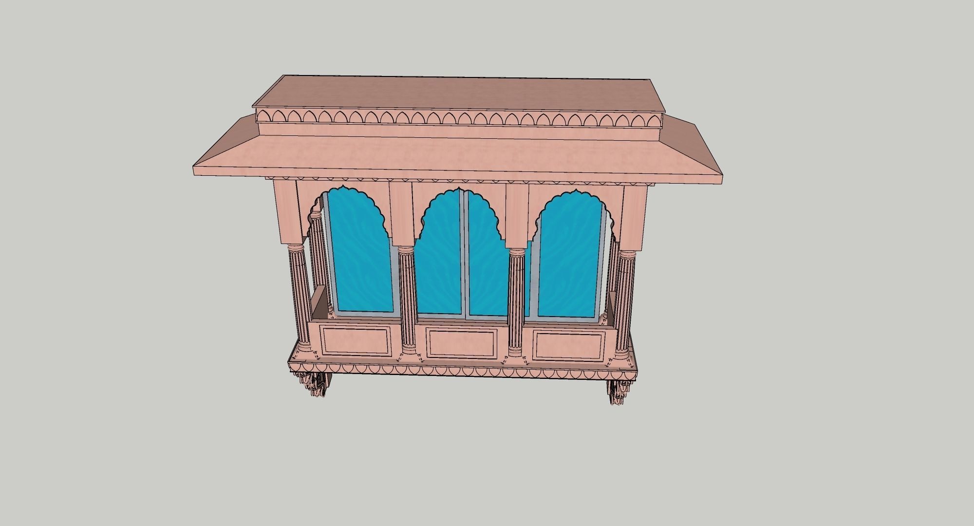 indian jodhpuri stone jharokha 3d modal 3D model_4