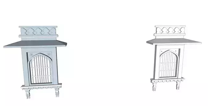 indian jodhpuri stone jharokha 3d modal