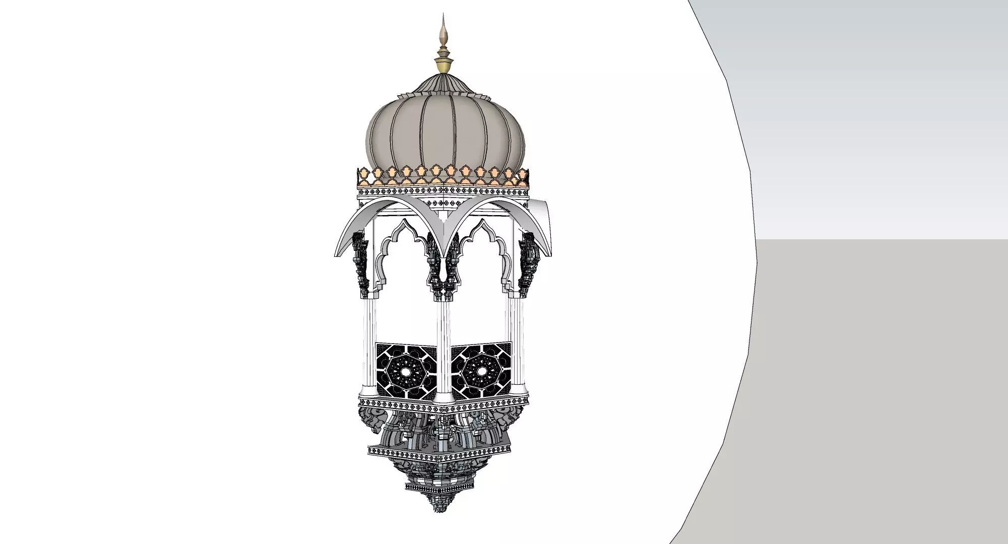 indian jodhpuri stone jharokha 3d modal Low-poly 3D model_0