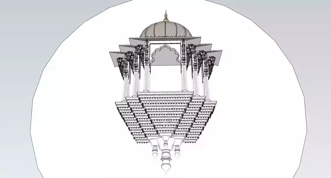 indian jodhpuri stone jharokha 3d modal