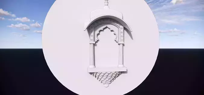 indian jodhpuri stone jharokha 3d modal