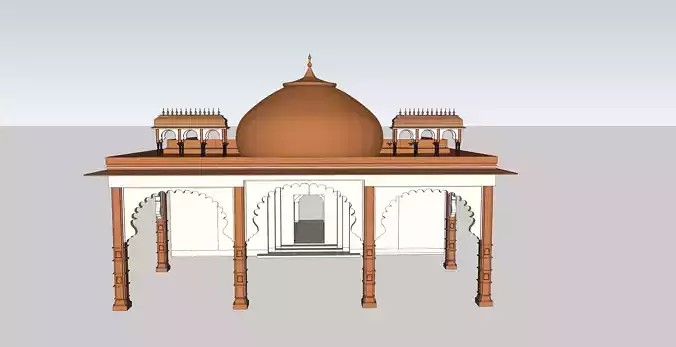 indian jodhpuri stone arch 3d modal