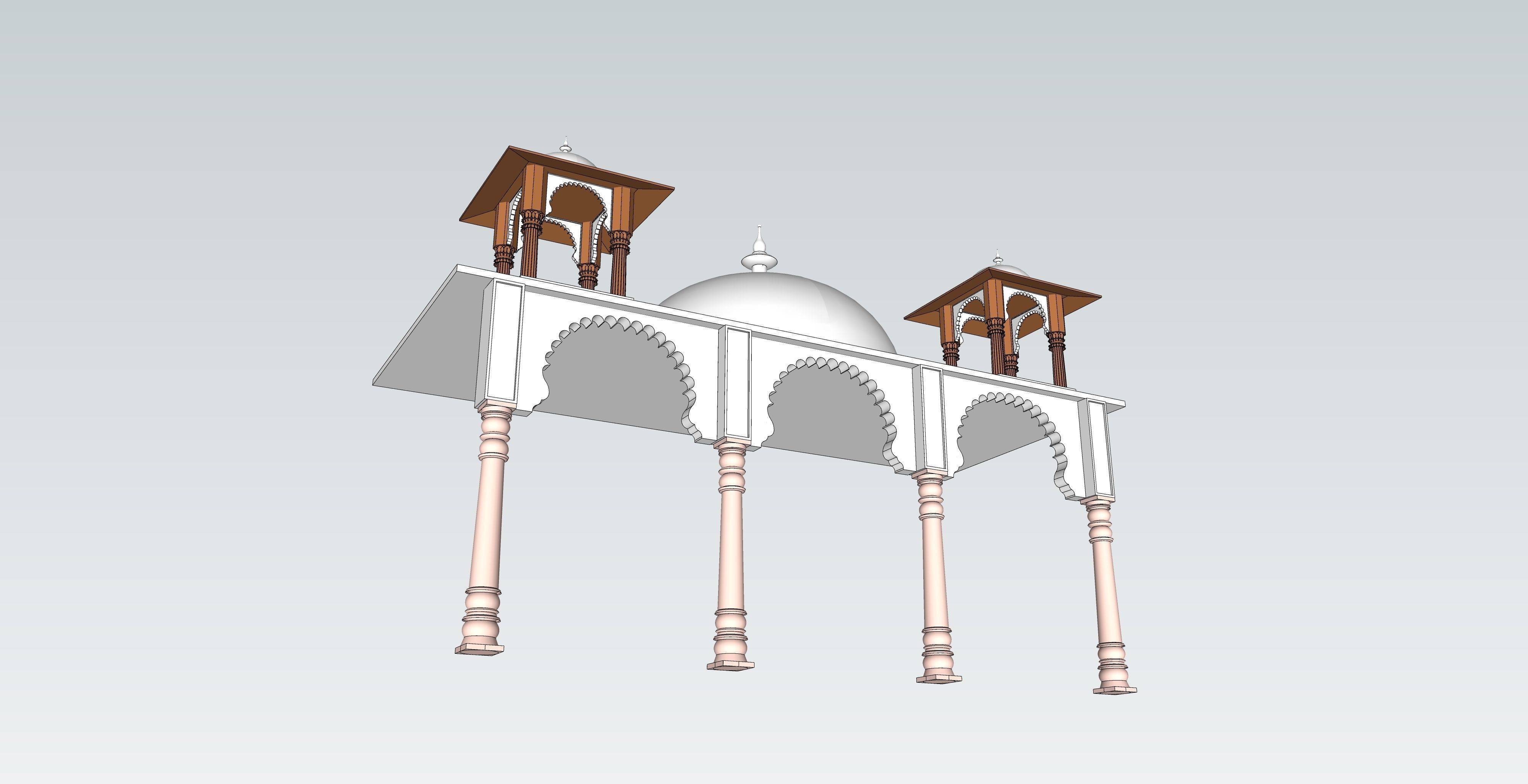 indian jodhpuri stone arch 3d modal 3D model_2