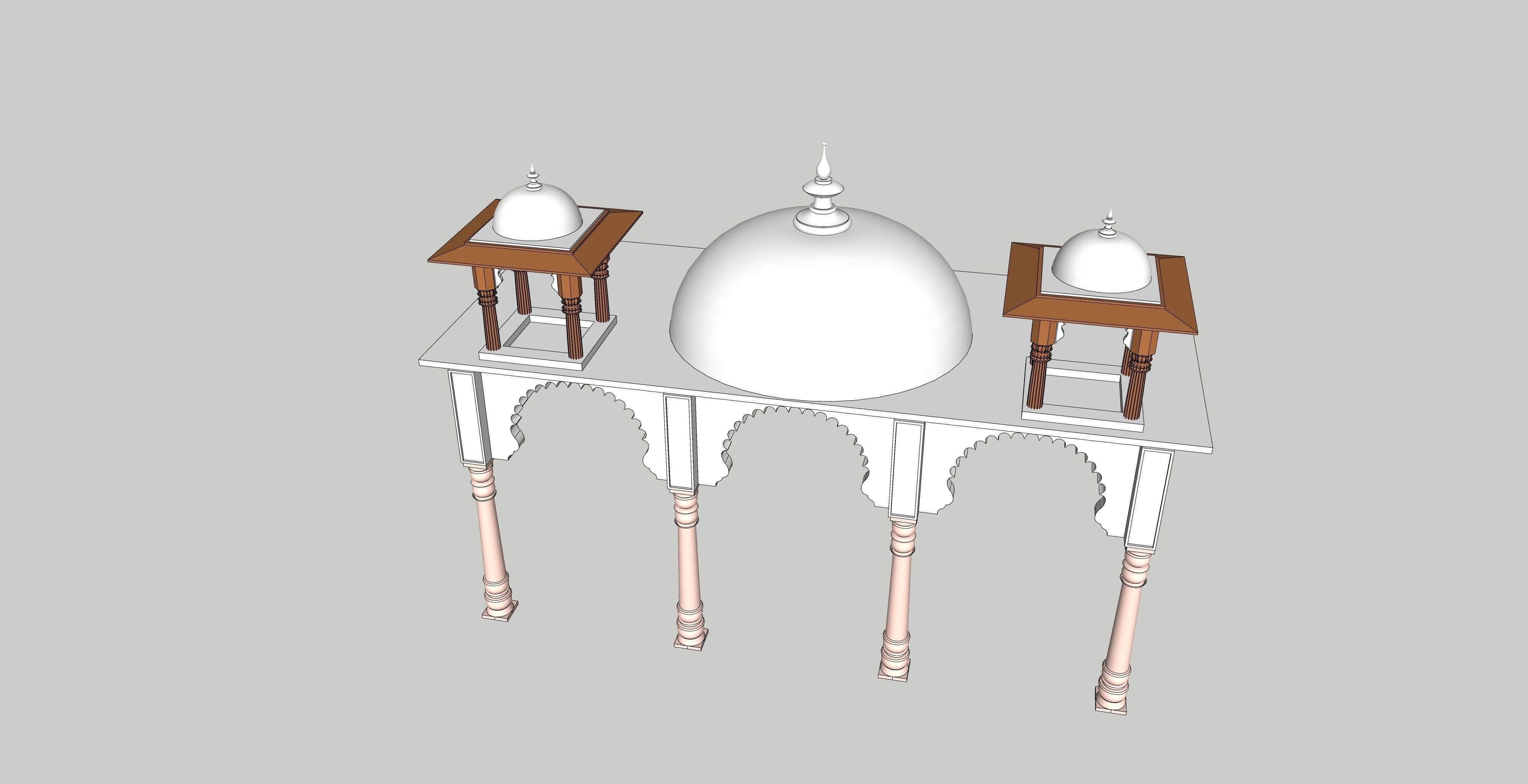 indian jodhpuri stone arch 3d modal 3D model_1