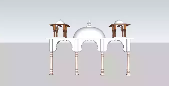 indian jodhpuri stone arch 3d modal 3D model