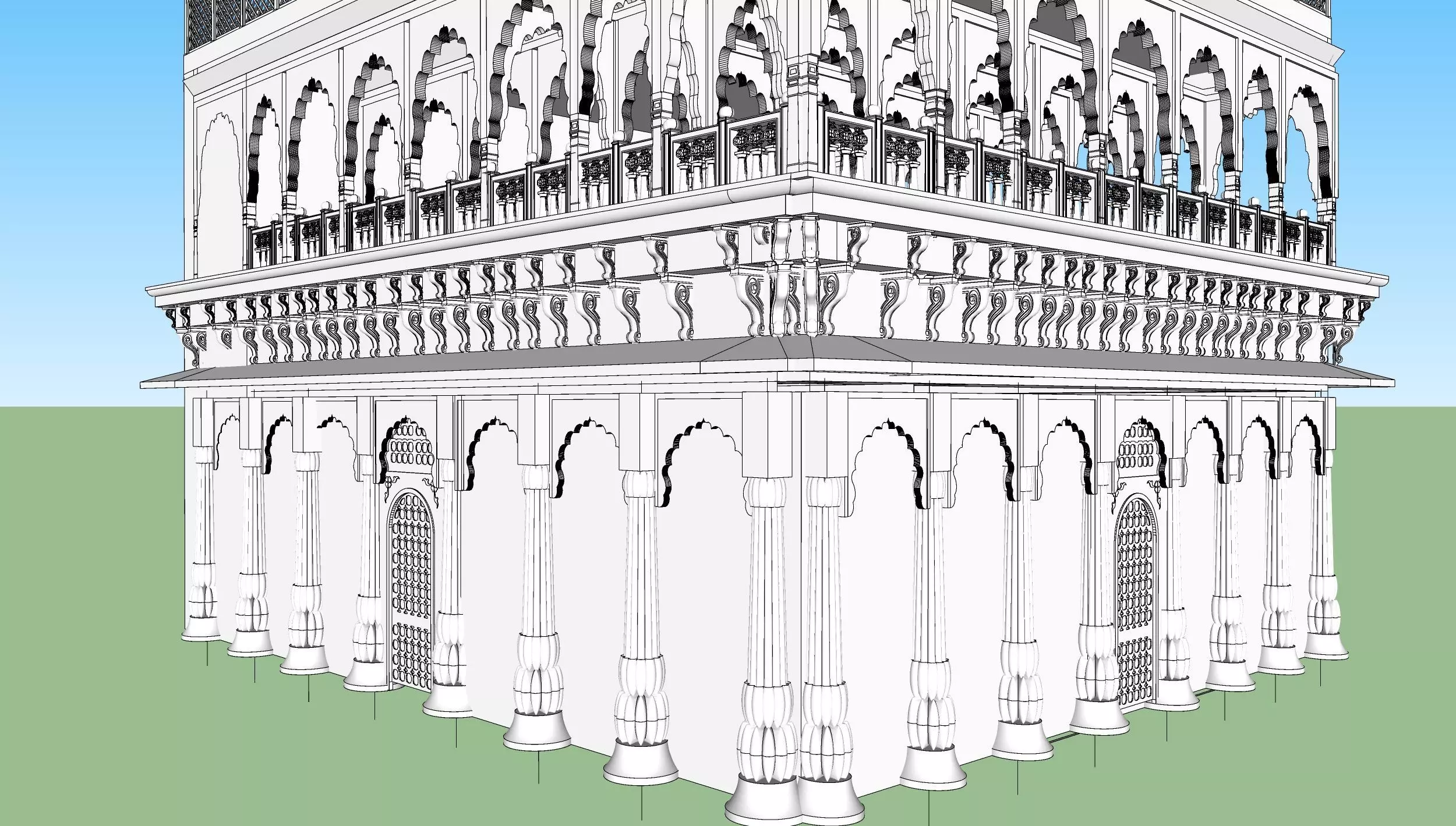 indian jodhpuri stone ghanta ghar sumer gate 3d modal 3D model_0