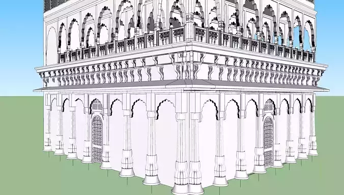 indian jodhpuri stone ghanta ghar sumer gate 3d modal