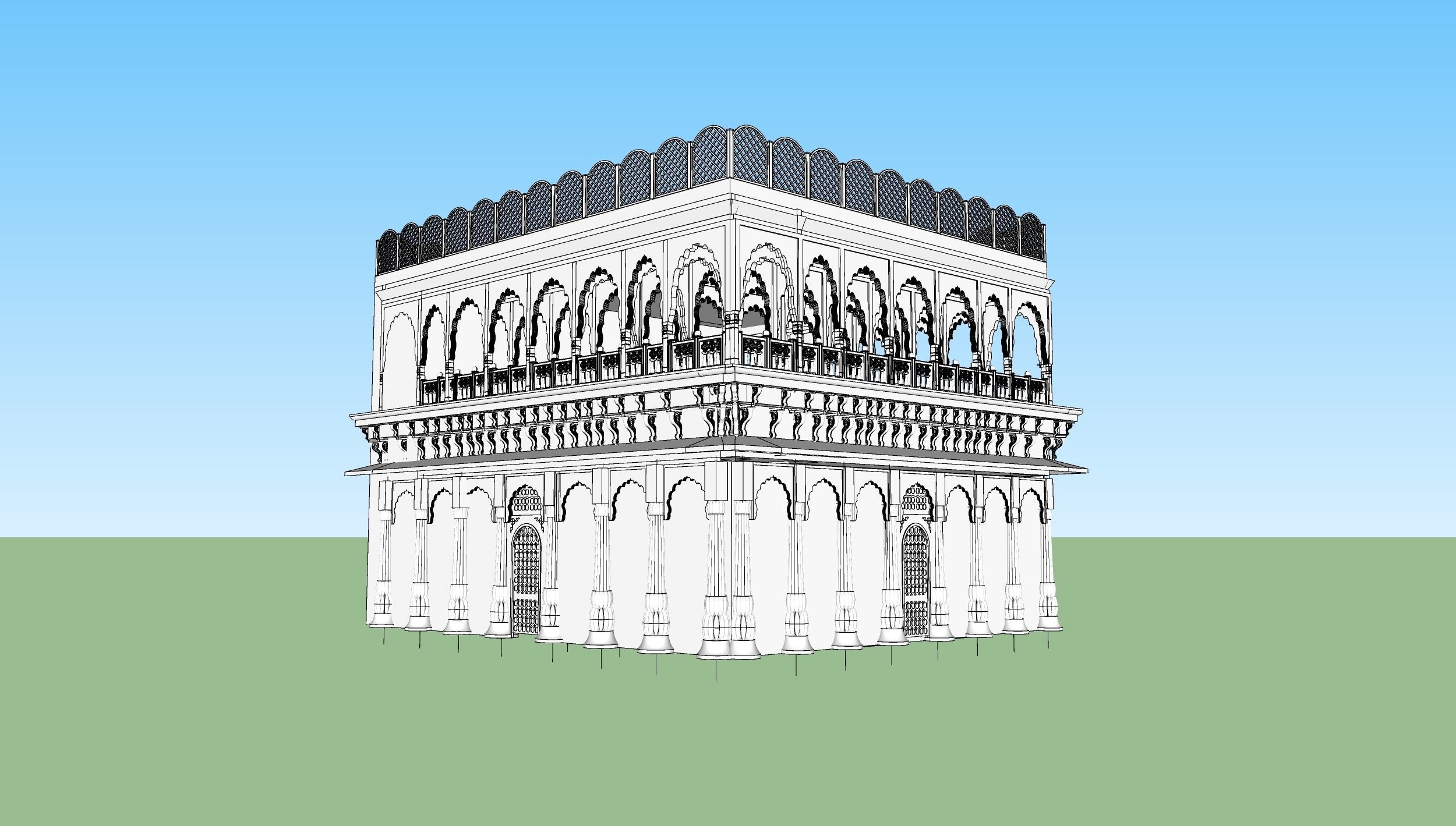 indian jodhpuri stone ghanta ghar sumer gate 3d modal 3D model_4