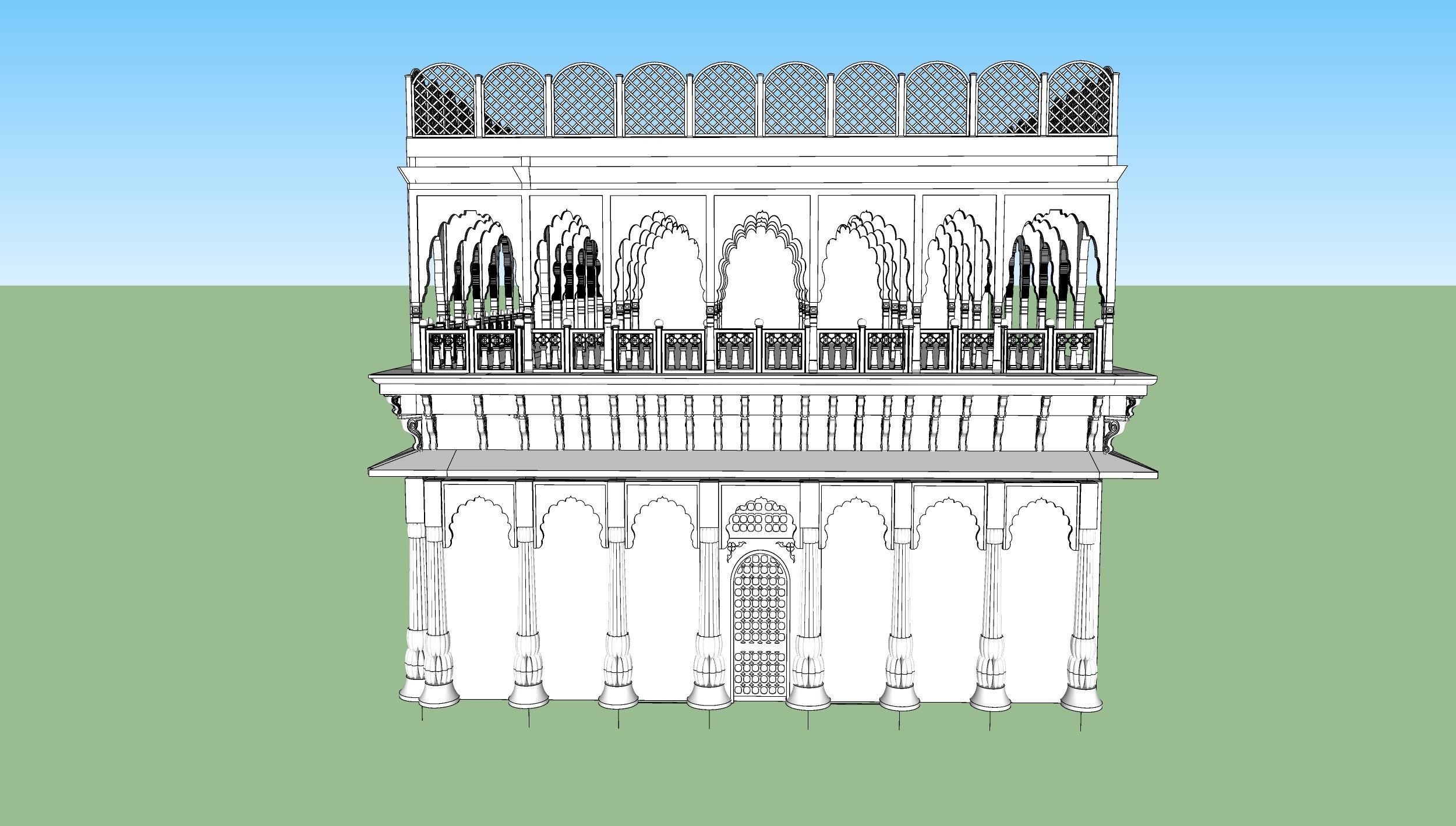 indian jodhpuri stone ghanta ghar sumer gate 3d modal 3D model_1