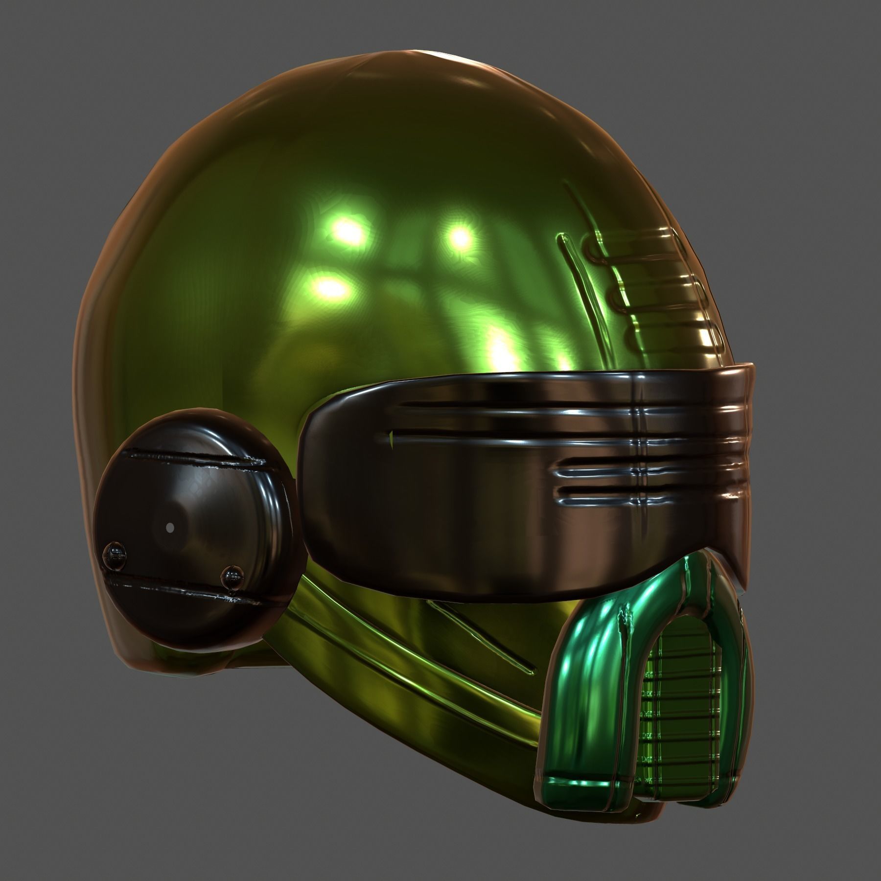 Gas mask helmet 3d model scifi Low-poly  Low-poly 3D model_4