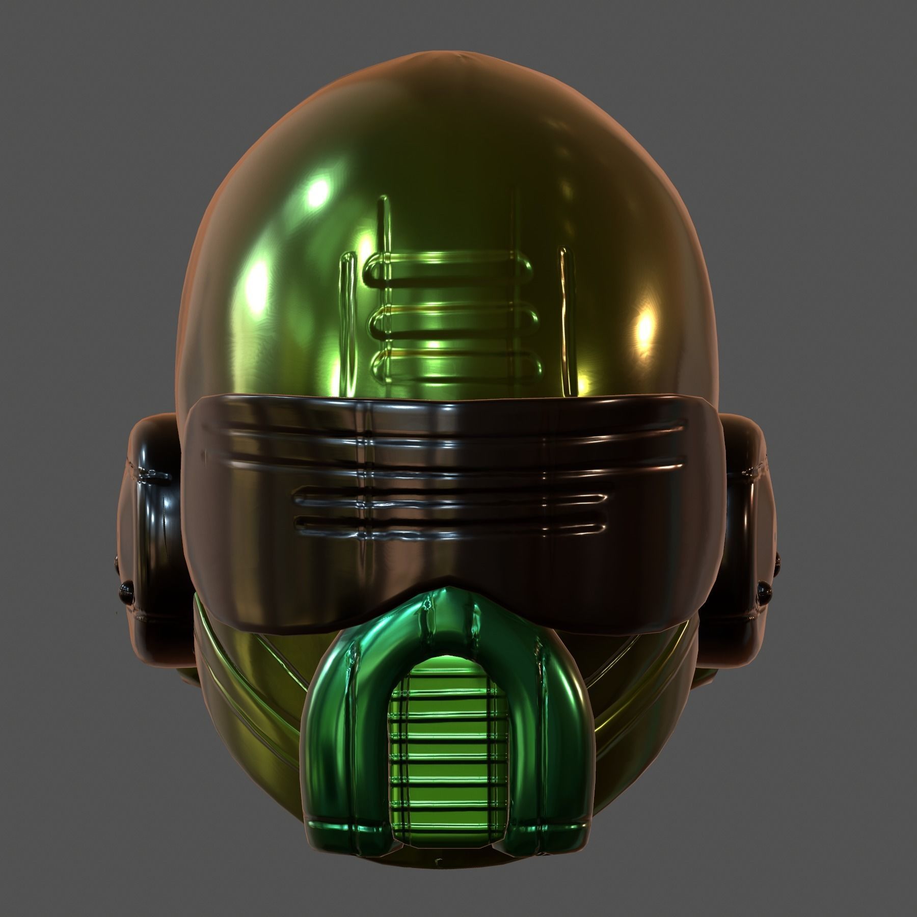 Gas mask helmet 3d model scifi Low-poly  Low-poly 3D model_2
