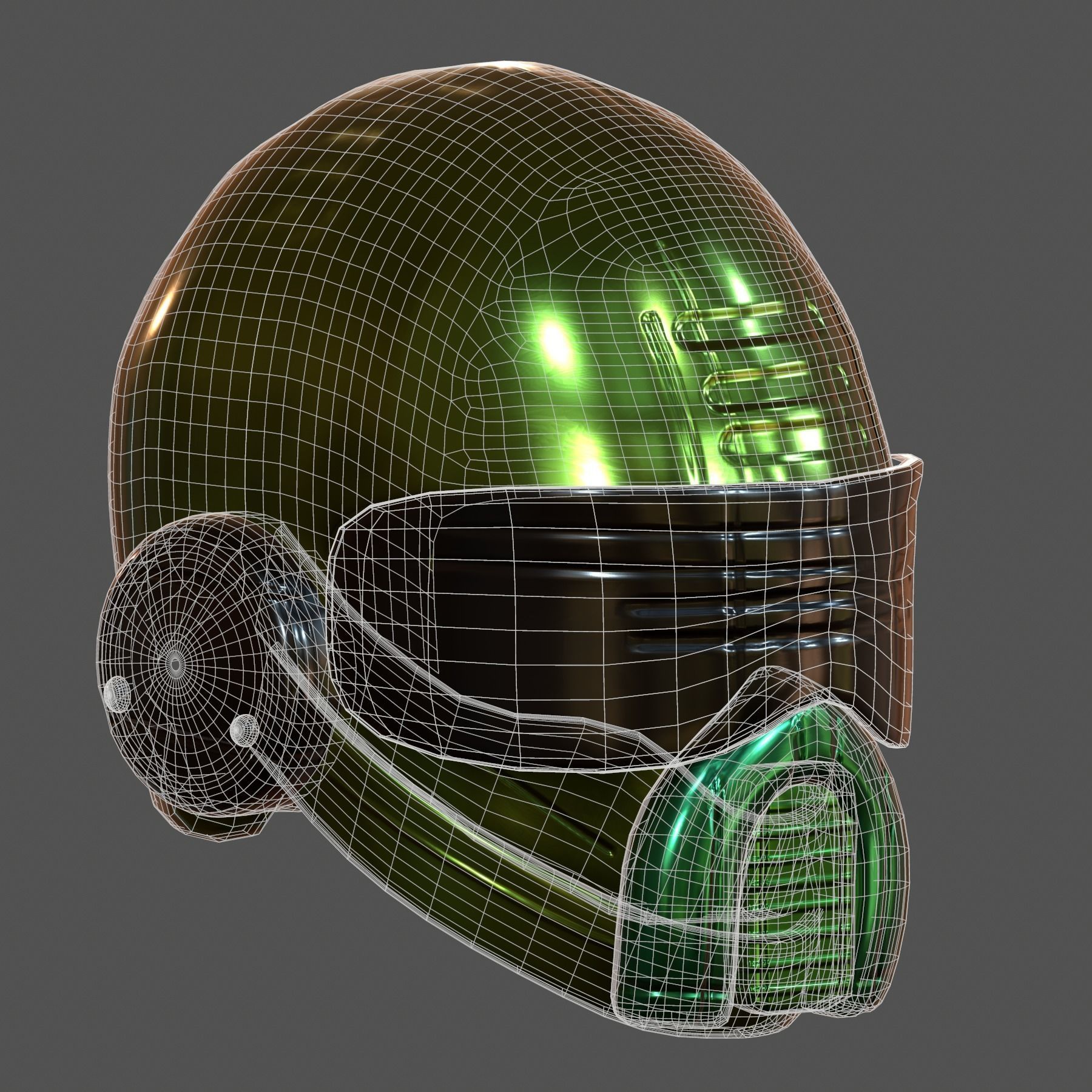 Gas mask helmet 3d model scifi Low-poly  Low-poly 3D model_7