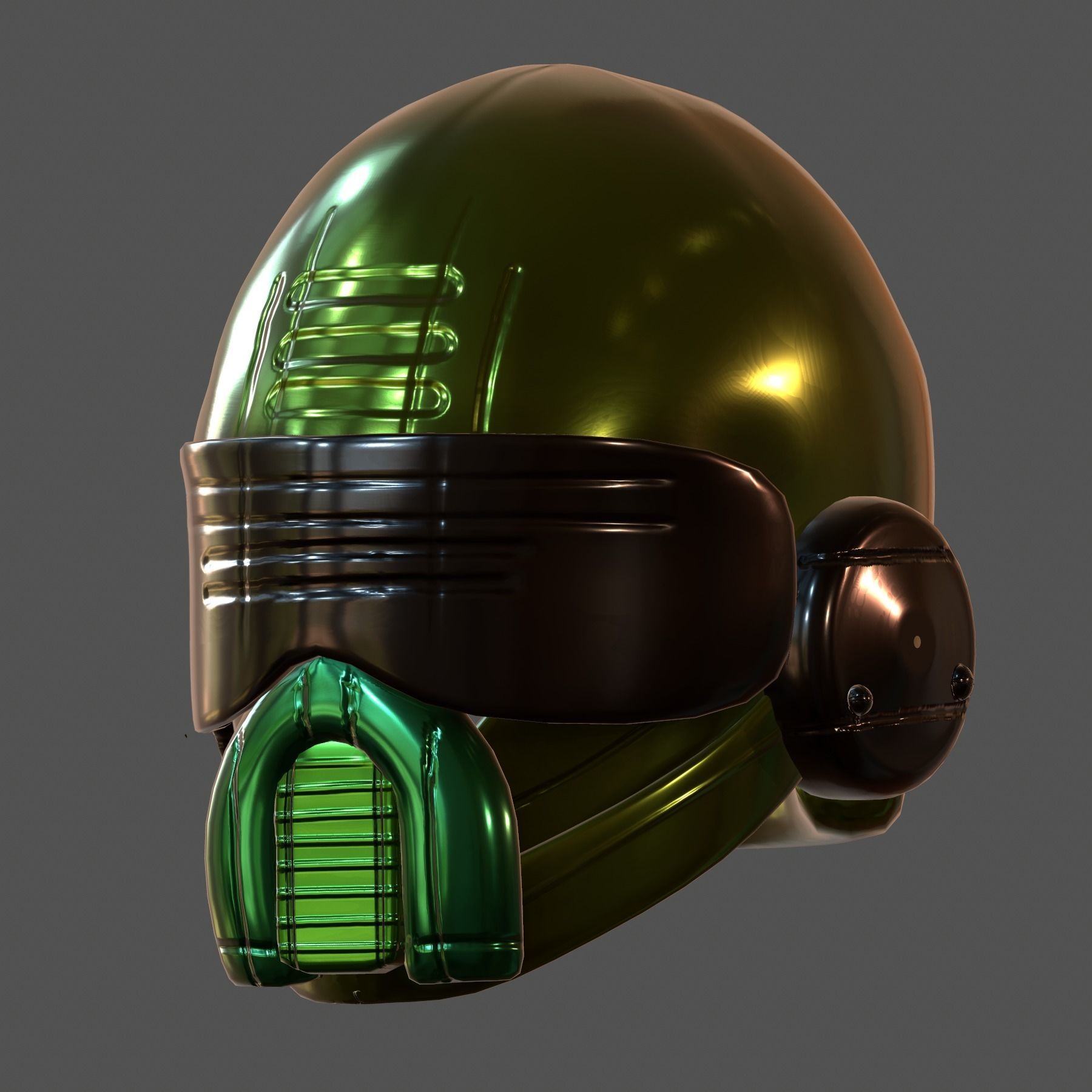 Gas mask helmet 3d model scifi Low-poly  Low-poly 3D model_3