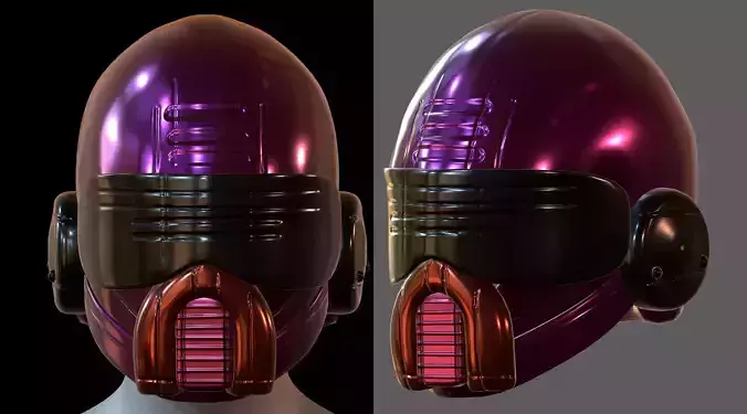 Gas mask helmet 3d model scifi Low-poly 