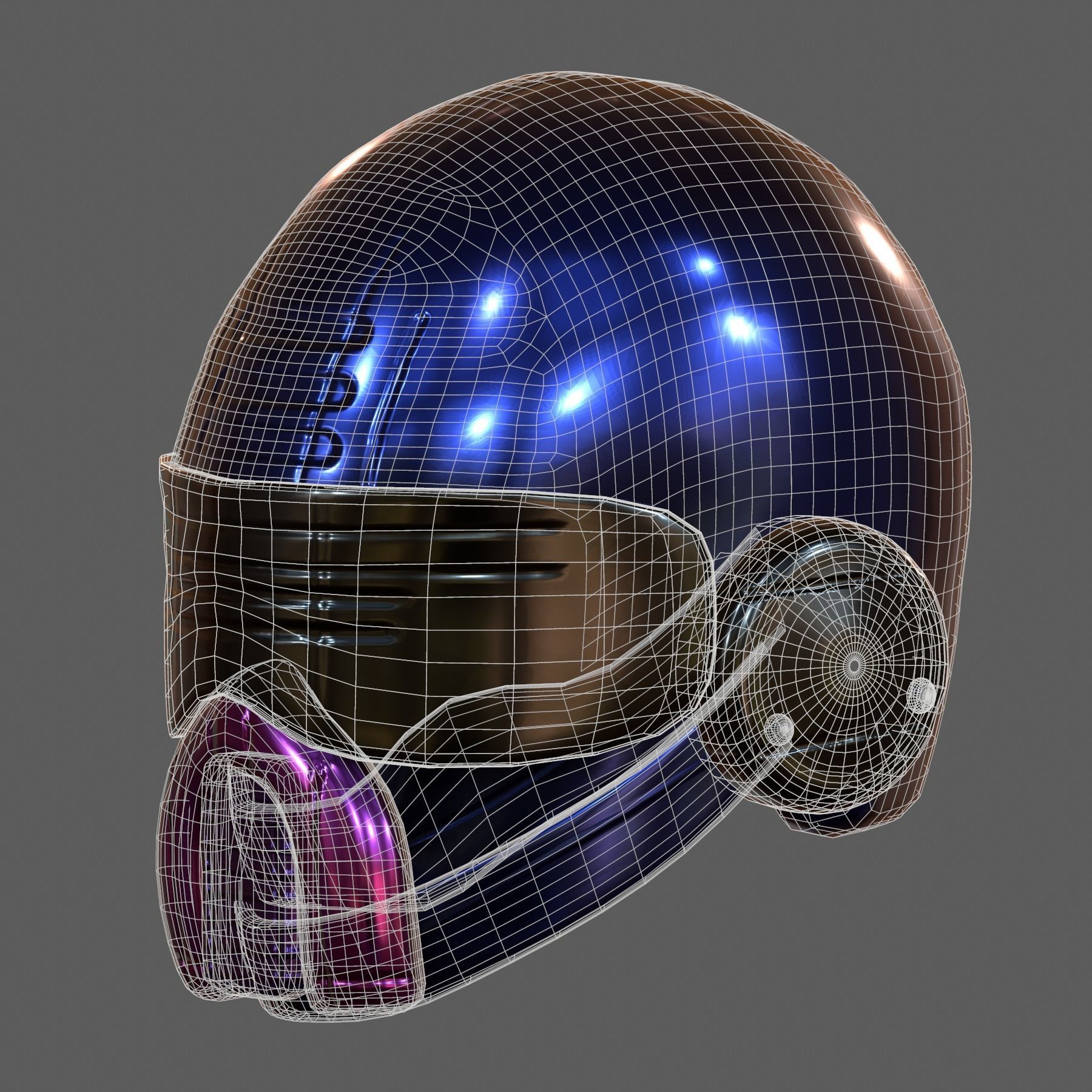 Gas mask helmet 3d model scifi Low-poly Low-poly 3D model_7