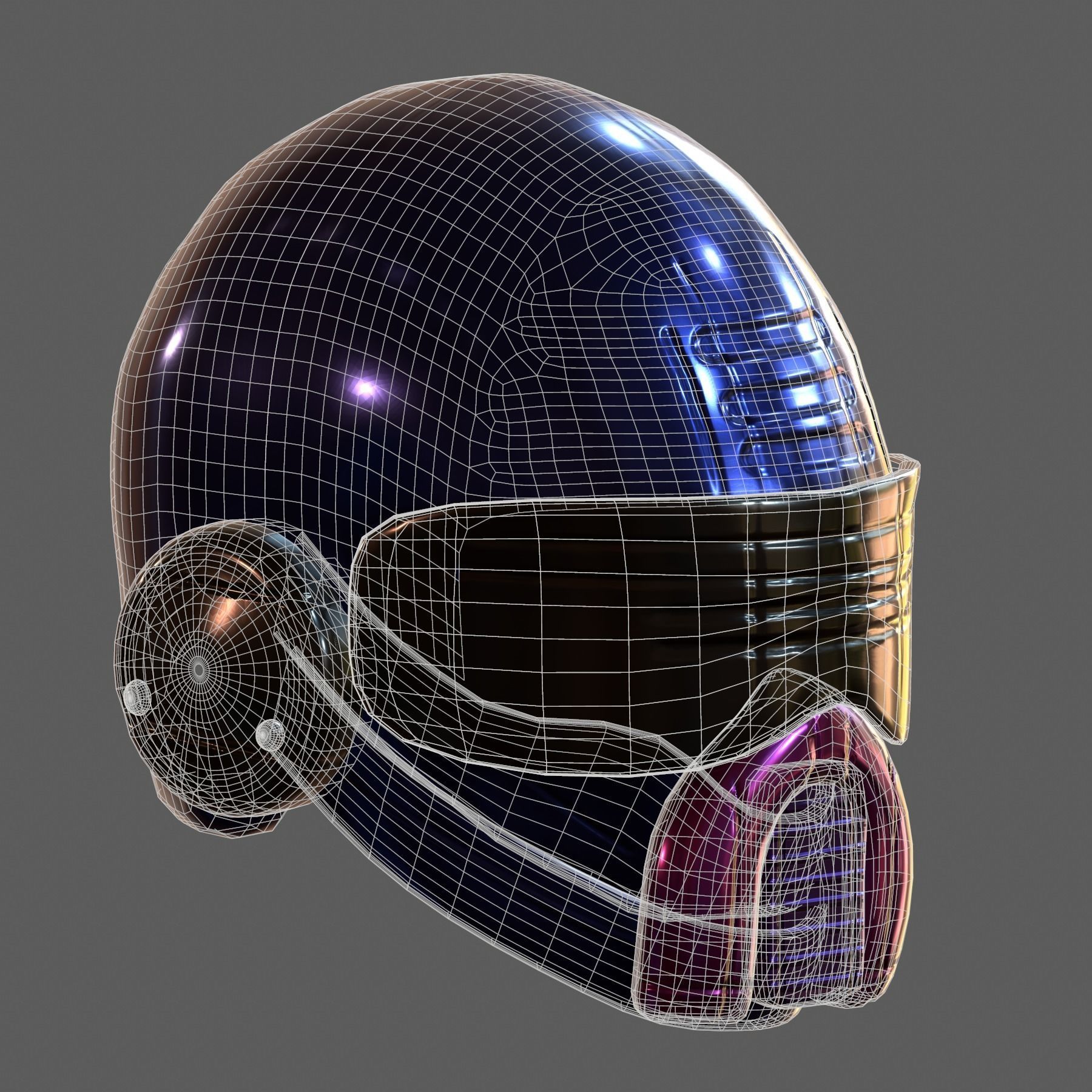 Gas mask helmet 3d model scifi Low-poly Low-poly 3D model_8