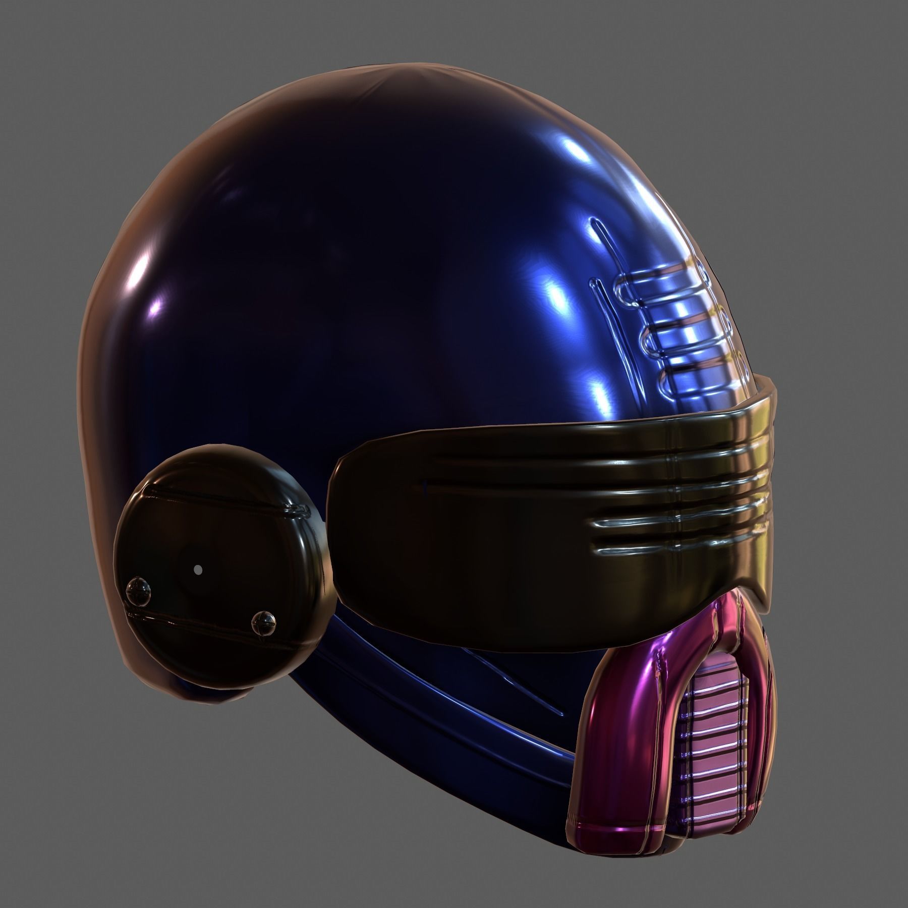 Gas mask helmet 3d model scifi Low-poly Low-poly 3D model_4