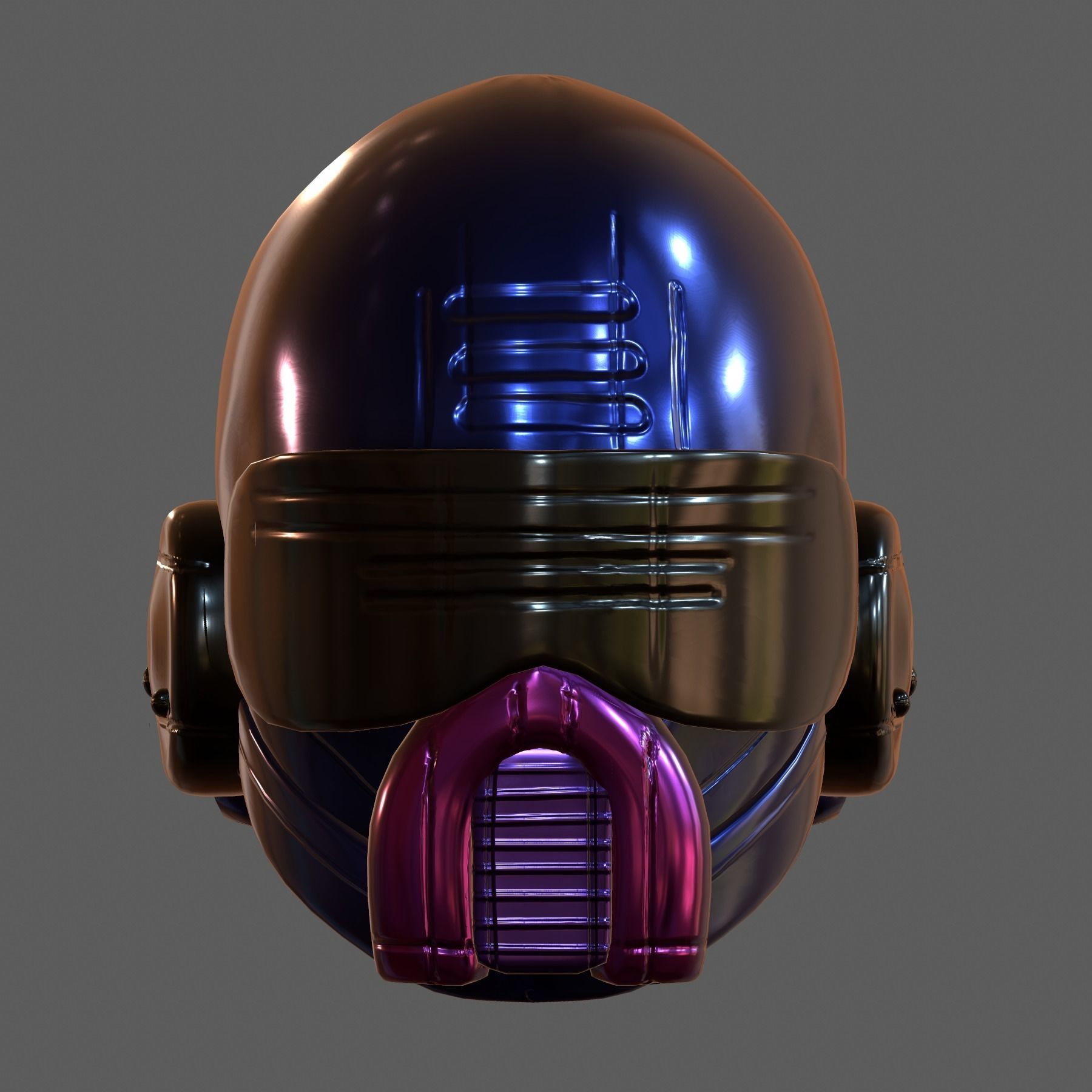 Gas mask helmet 3d model scifi Low-poly Low-poly 3D model_2