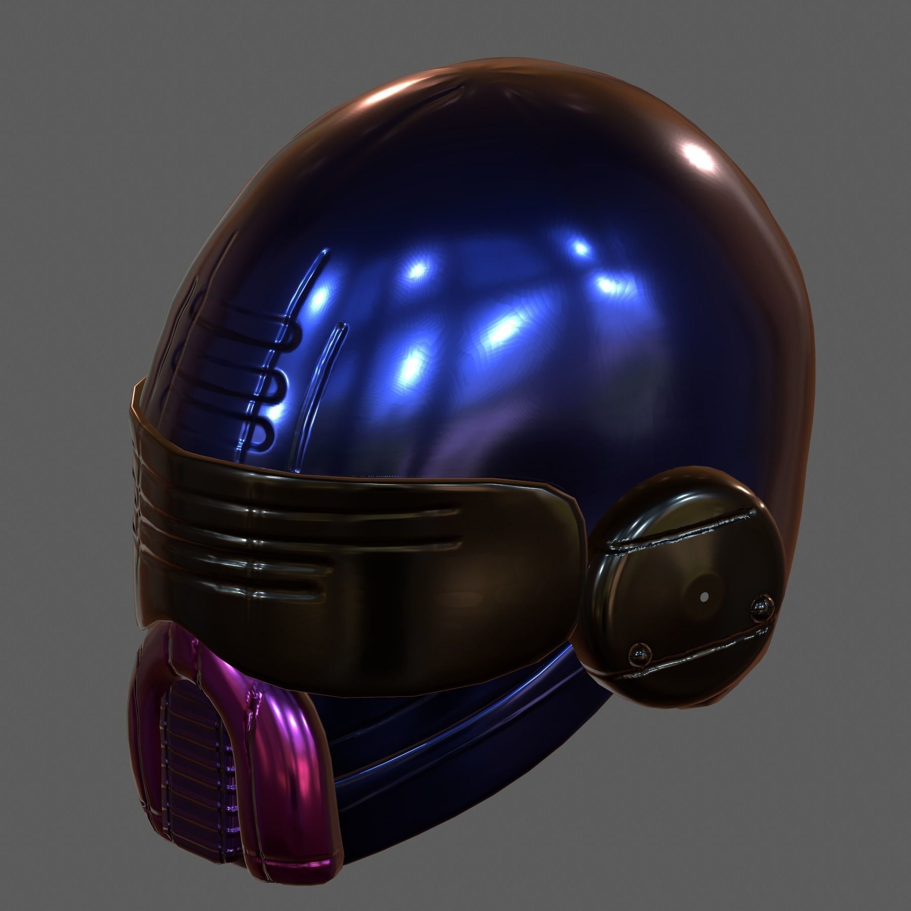 Gas mask helmet 3d model scifi Low-poly Low-poly 3D model_6