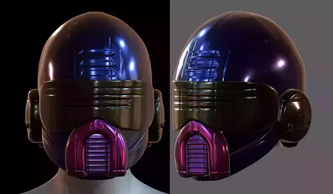 Gas mask helmet 3d model scifi Low-poly  Low-poly 3D model