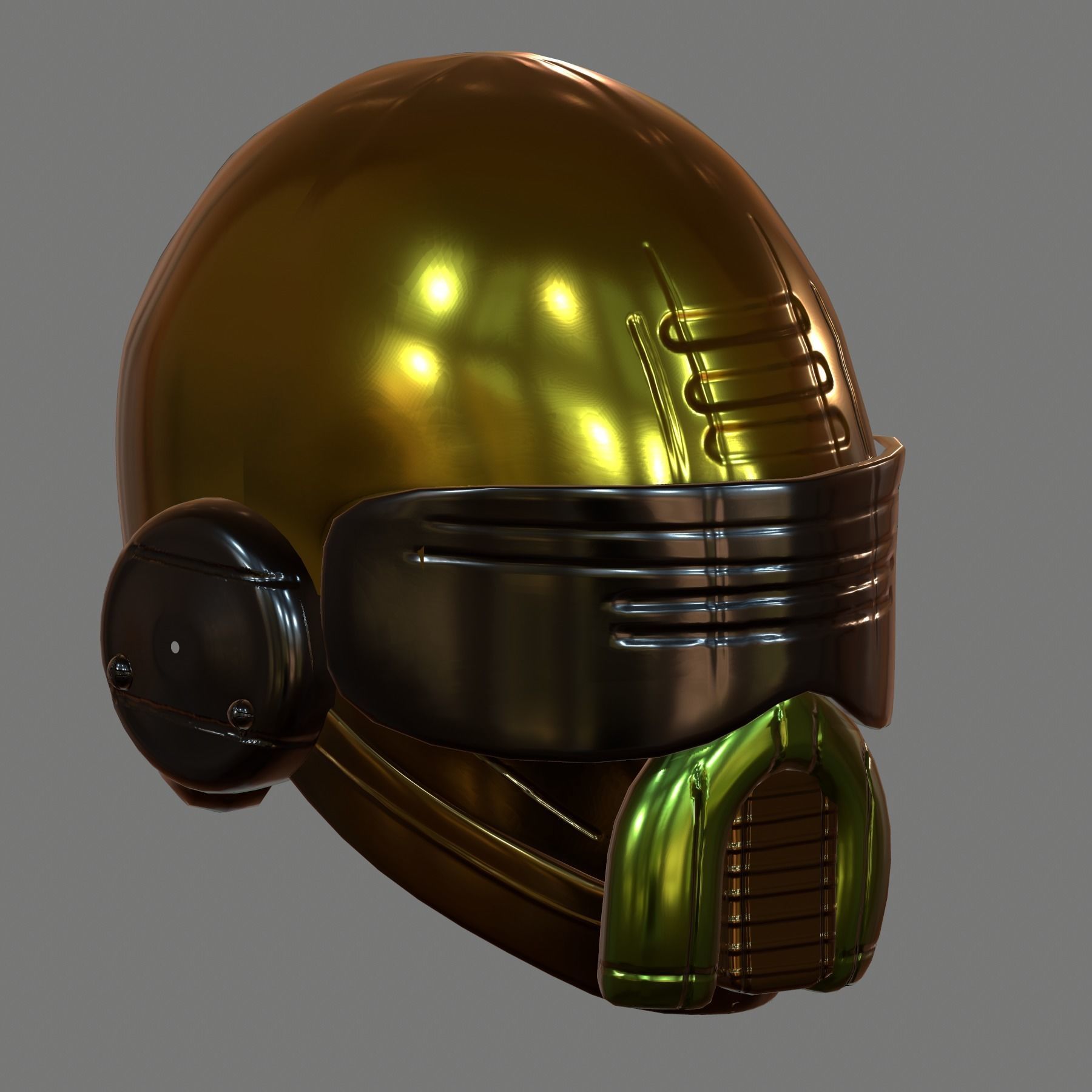 Helmet plastic mask protection 3D model Low-poly 3D model_3