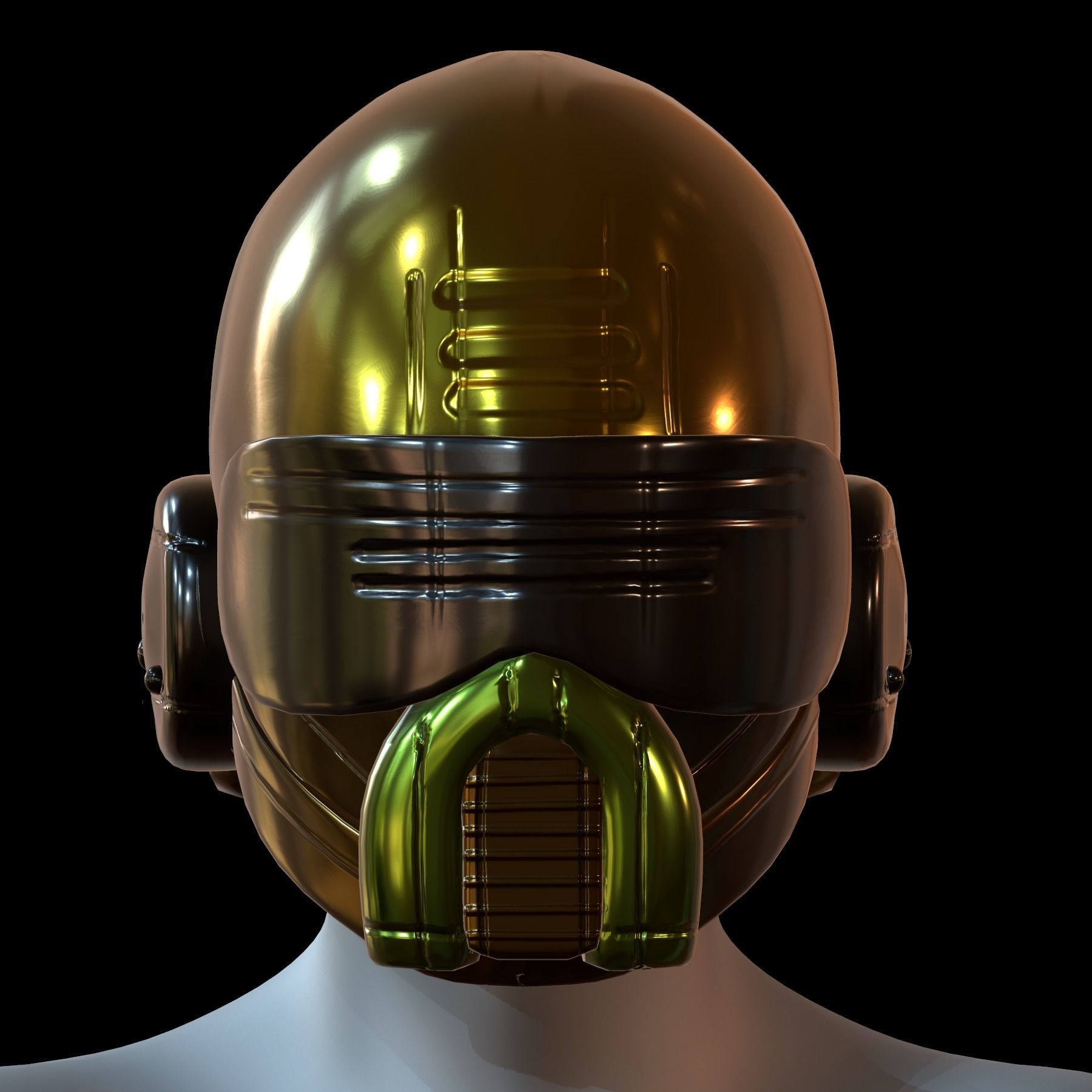 Helmet plastic mask protection 3D model Low-poly 3D model_1