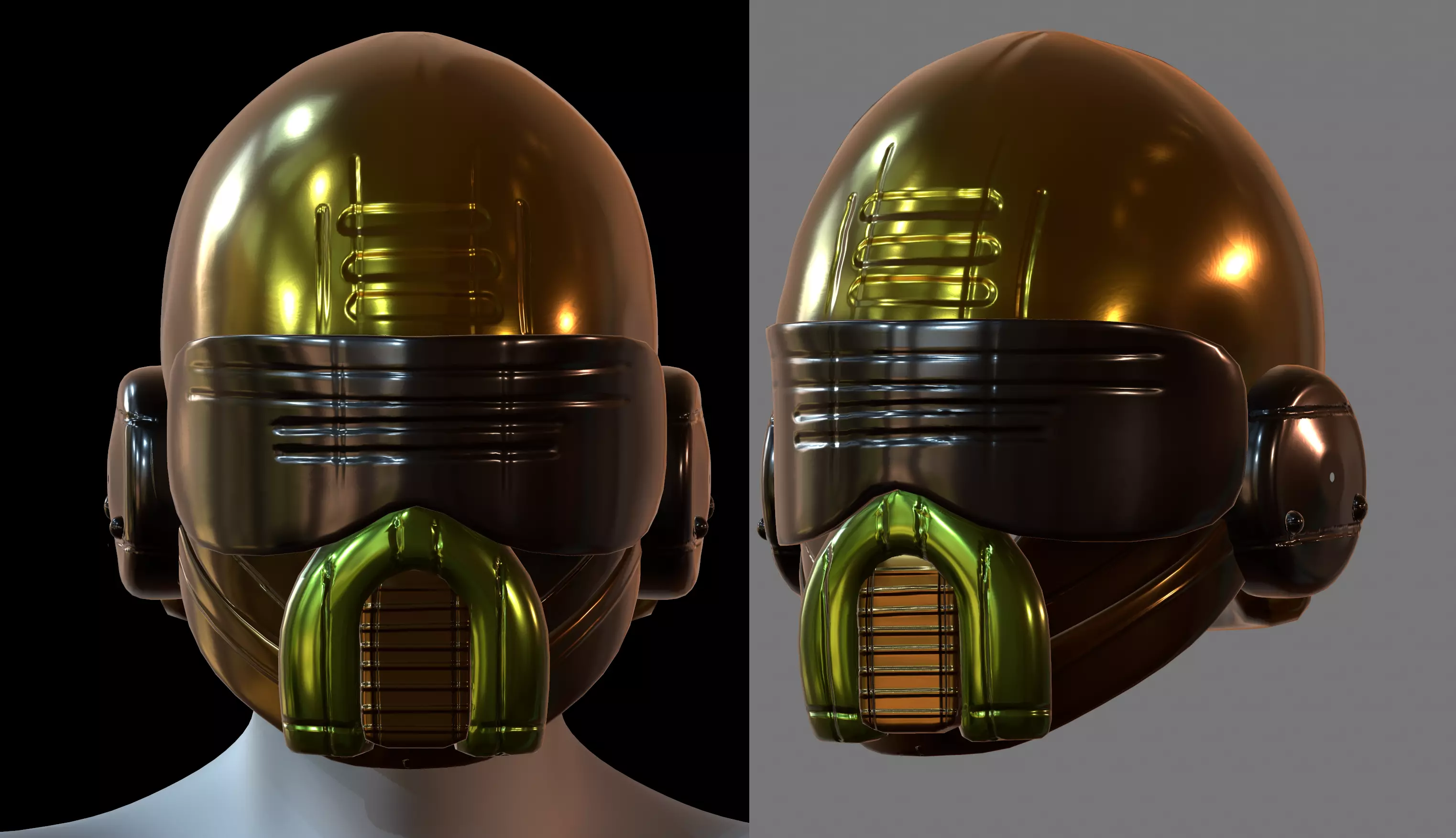 Helmet plastic mask protection 3D model Low-poly 3D model_0