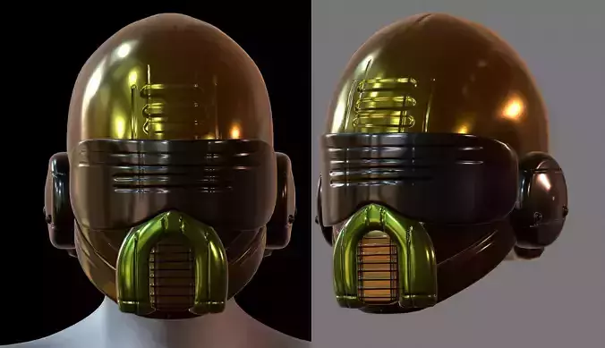 Helmet plastic mask protection 3D model Low-poly 3D model