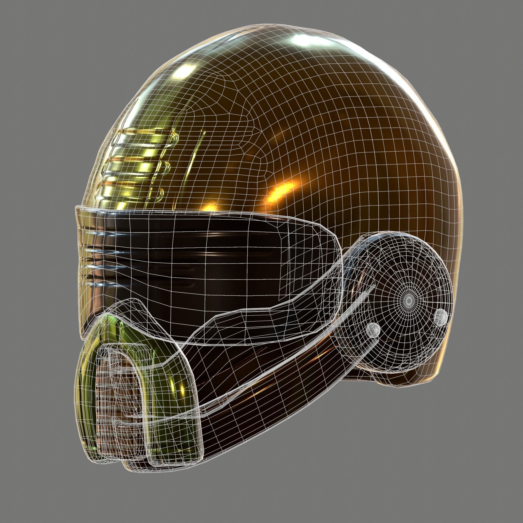 Helmet plastic mask protection 3D model Low-poly 3D model_7