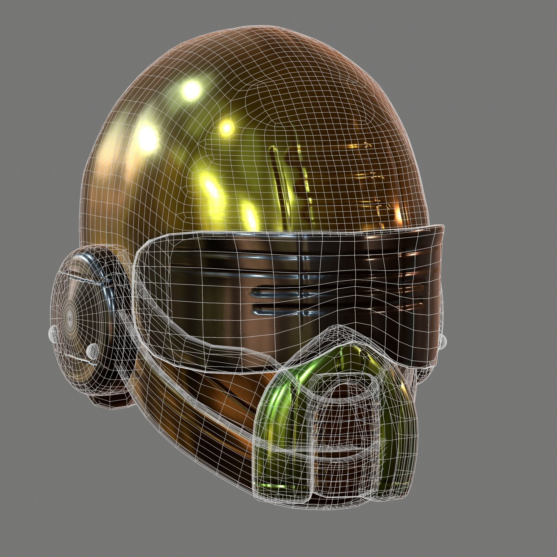 Helmet plastic mask protection 3D model Low-poly 3D model_8