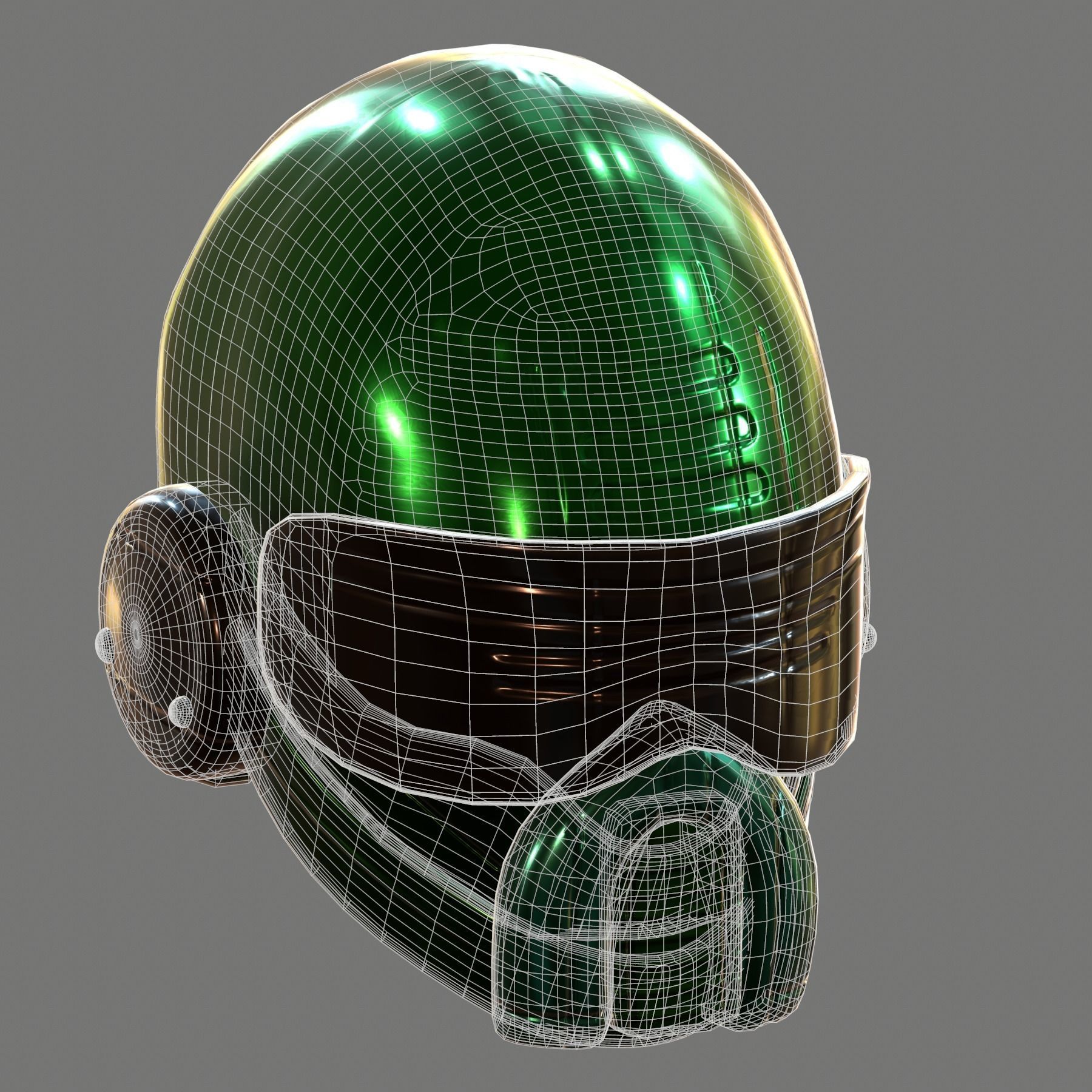 Gas mask helmet 3d model scifi Low-poly Low-poly 3D model_8