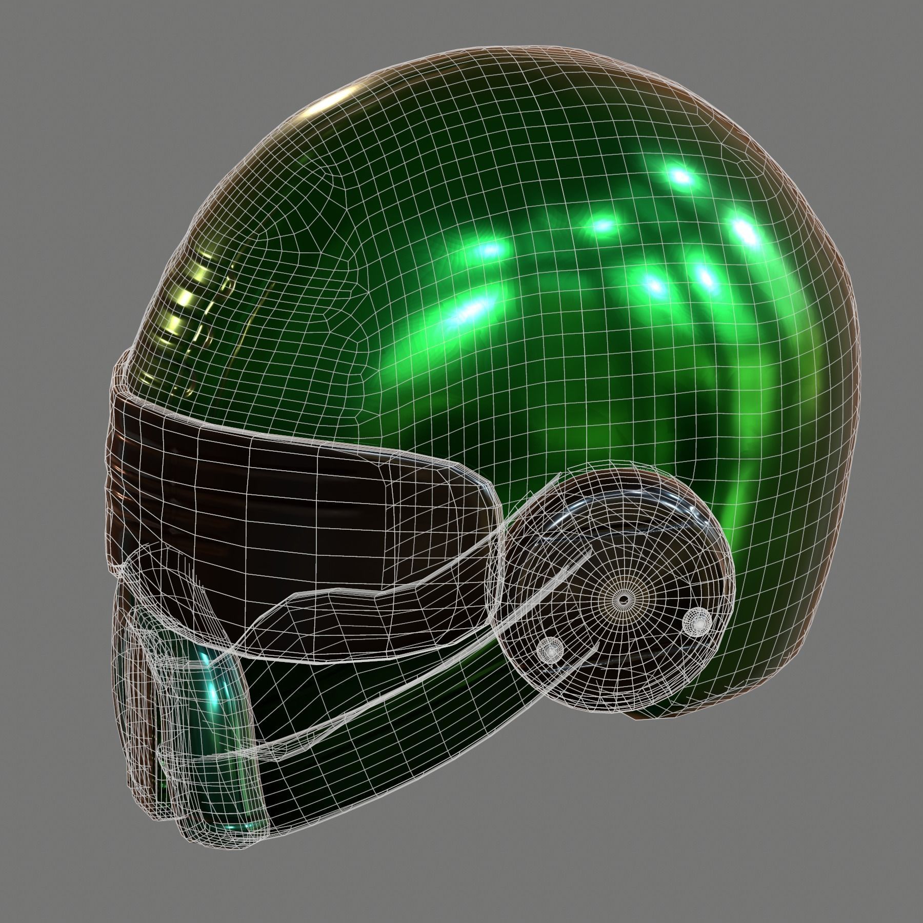 Gas mask helmet 3d model scifi Low-poly Low-poly 3D model_7