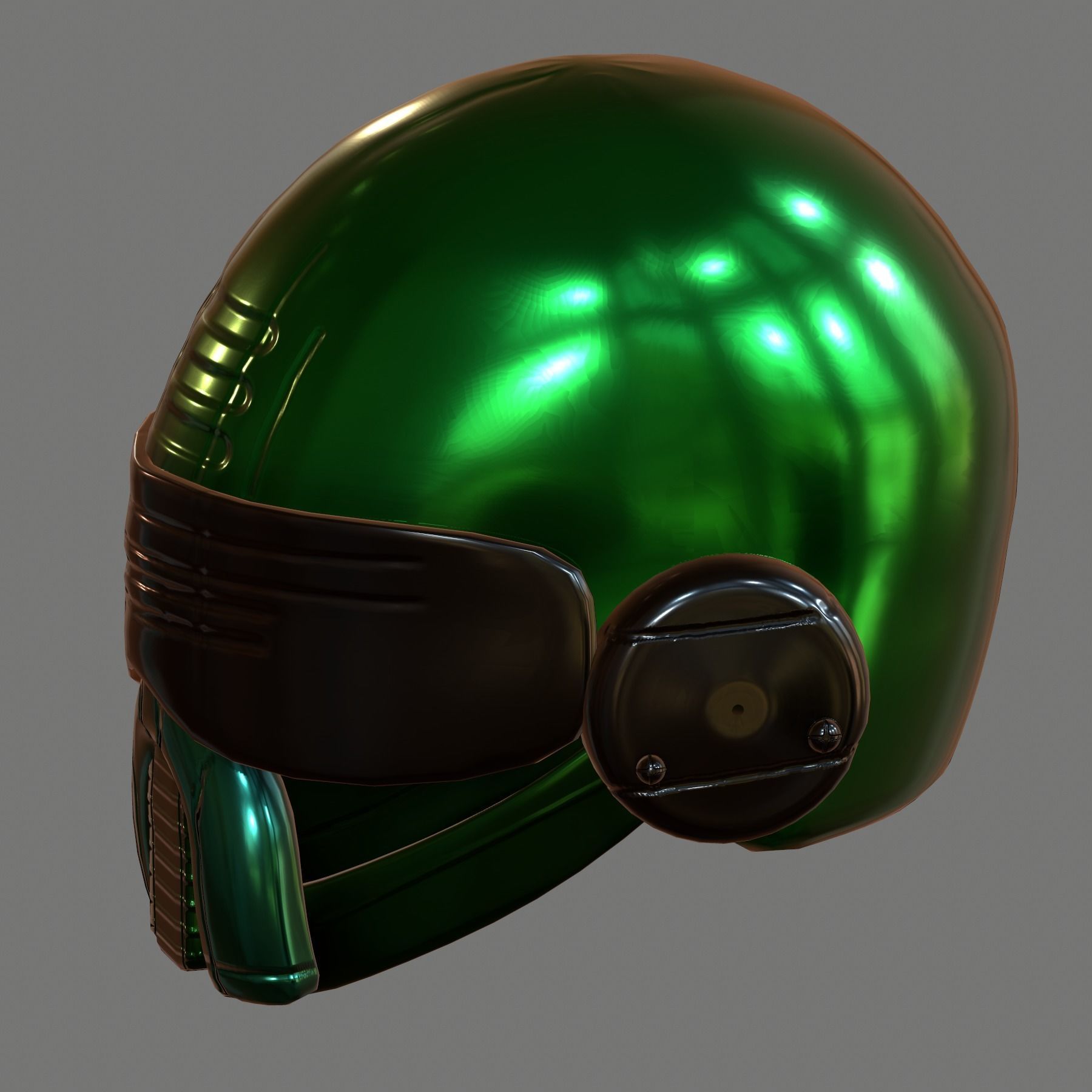 Gas mask helmet 3d model scifi Low-poly Low-poly 3D model_6