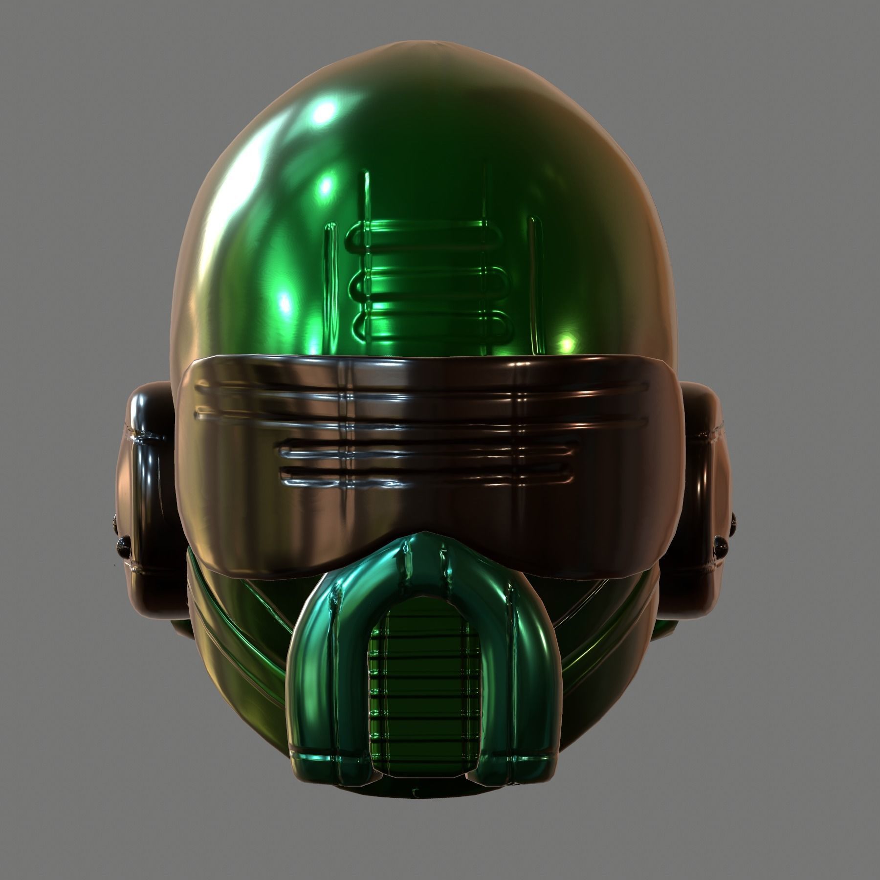 Gas mask helmet 3d model scifi Low-poly Low-poly 3D model_2
