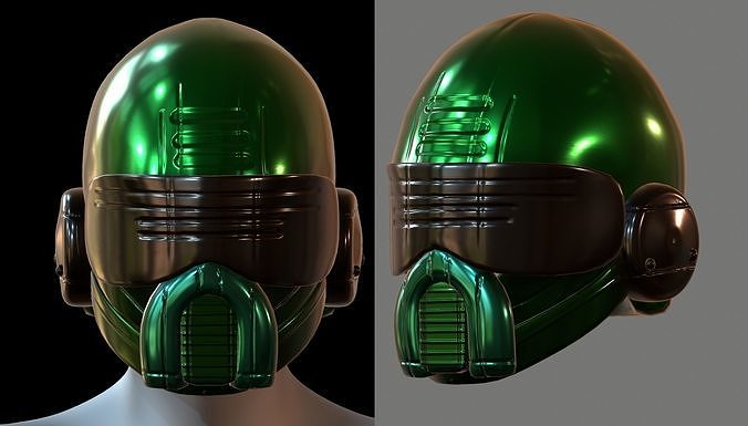 Gas mask helmet 3d model scifi Low-poly  Low-poly 3D model