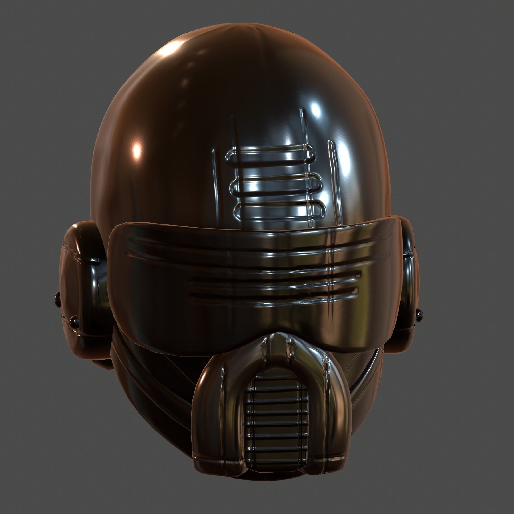 Gas mask helmet 3d model scifi Low-poly  Low-poly 3D model_3