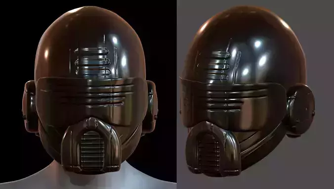 Gas mask helmet 3d model scifi Low-poly  Low-poly 3D model