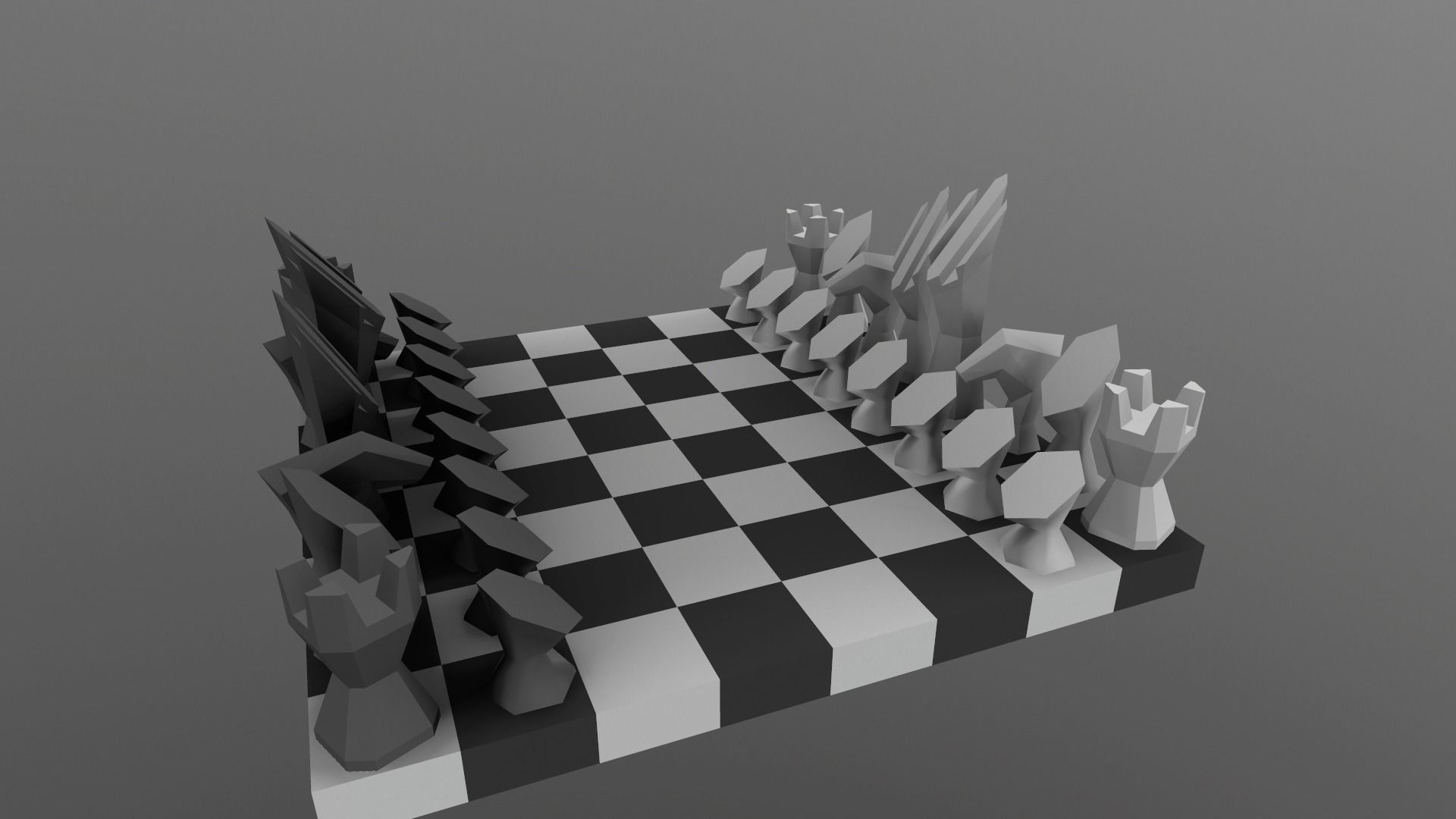 chess low poly minimalism for 3d printing 3D print model_3