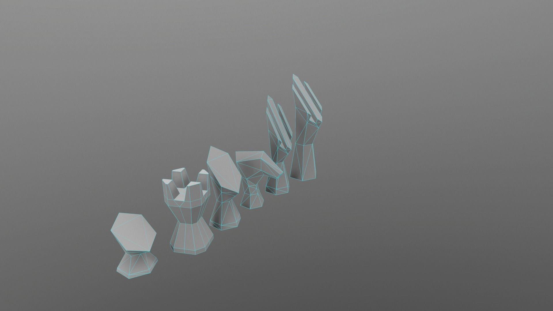 chess low poly minimalism for 3d printing 3D print model_4