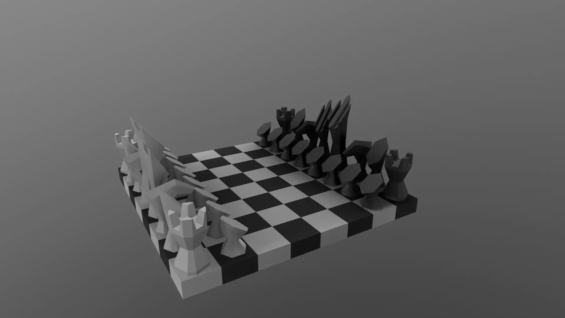 chess low poly minimalism for 3d printing 3D print model_0