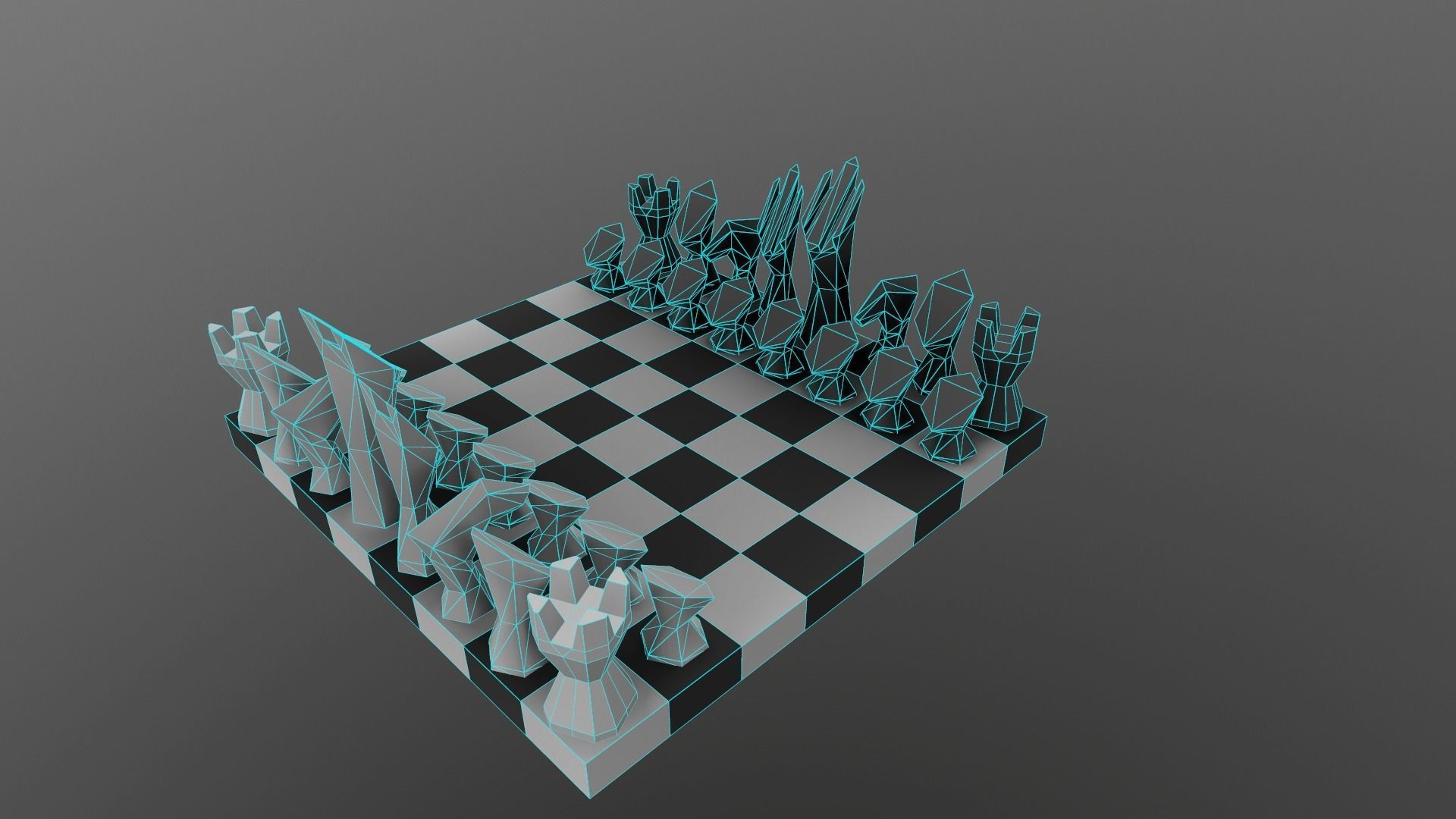 chess low poly minimalism for 3d printing 3D print model_1