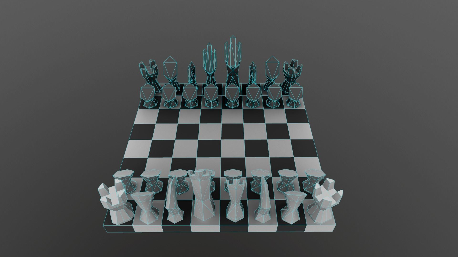 chess low poly minimalism for 3d printing 3D print model_2